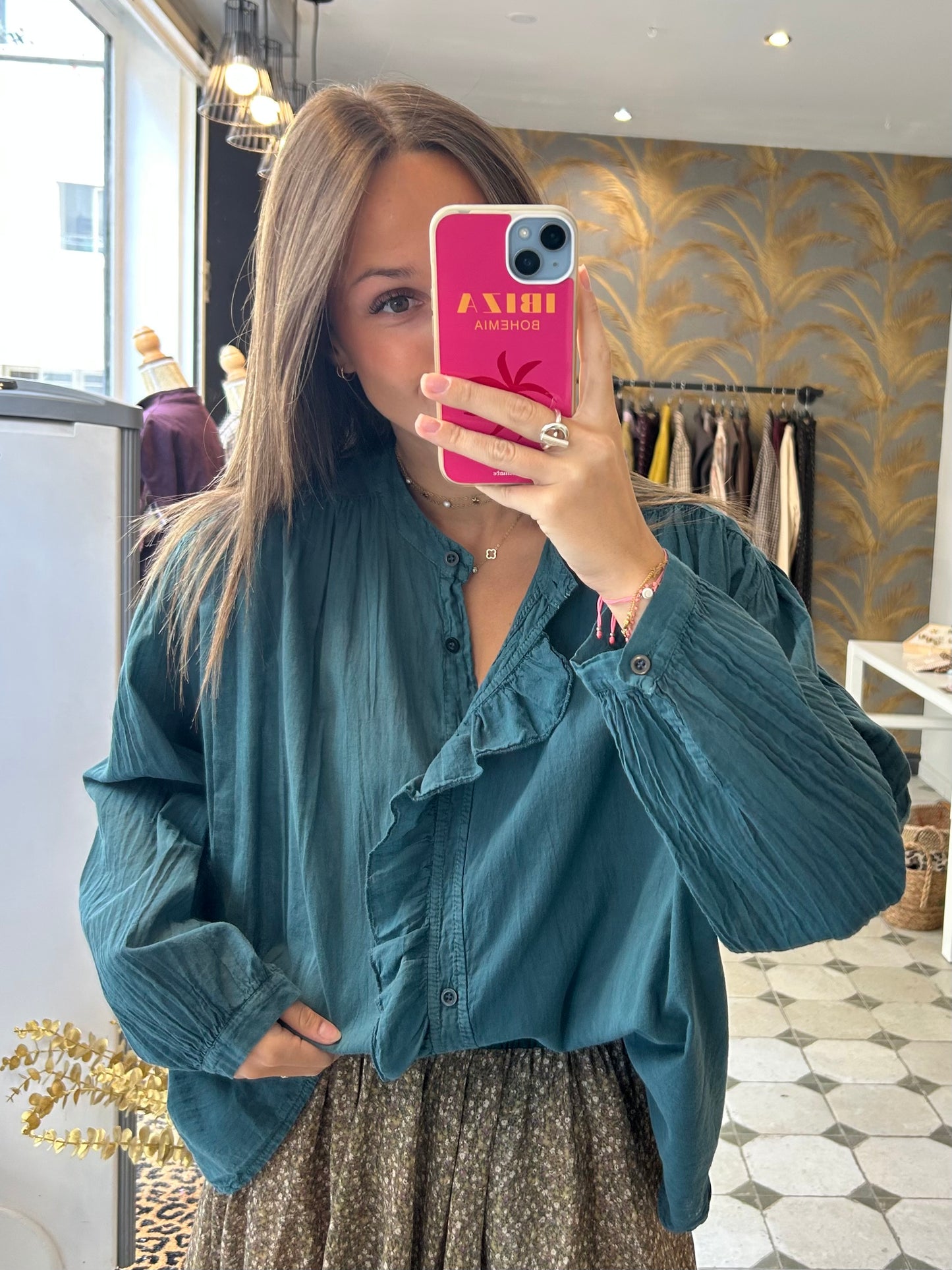 Chemise Soline bleu canard - Johanna Paris