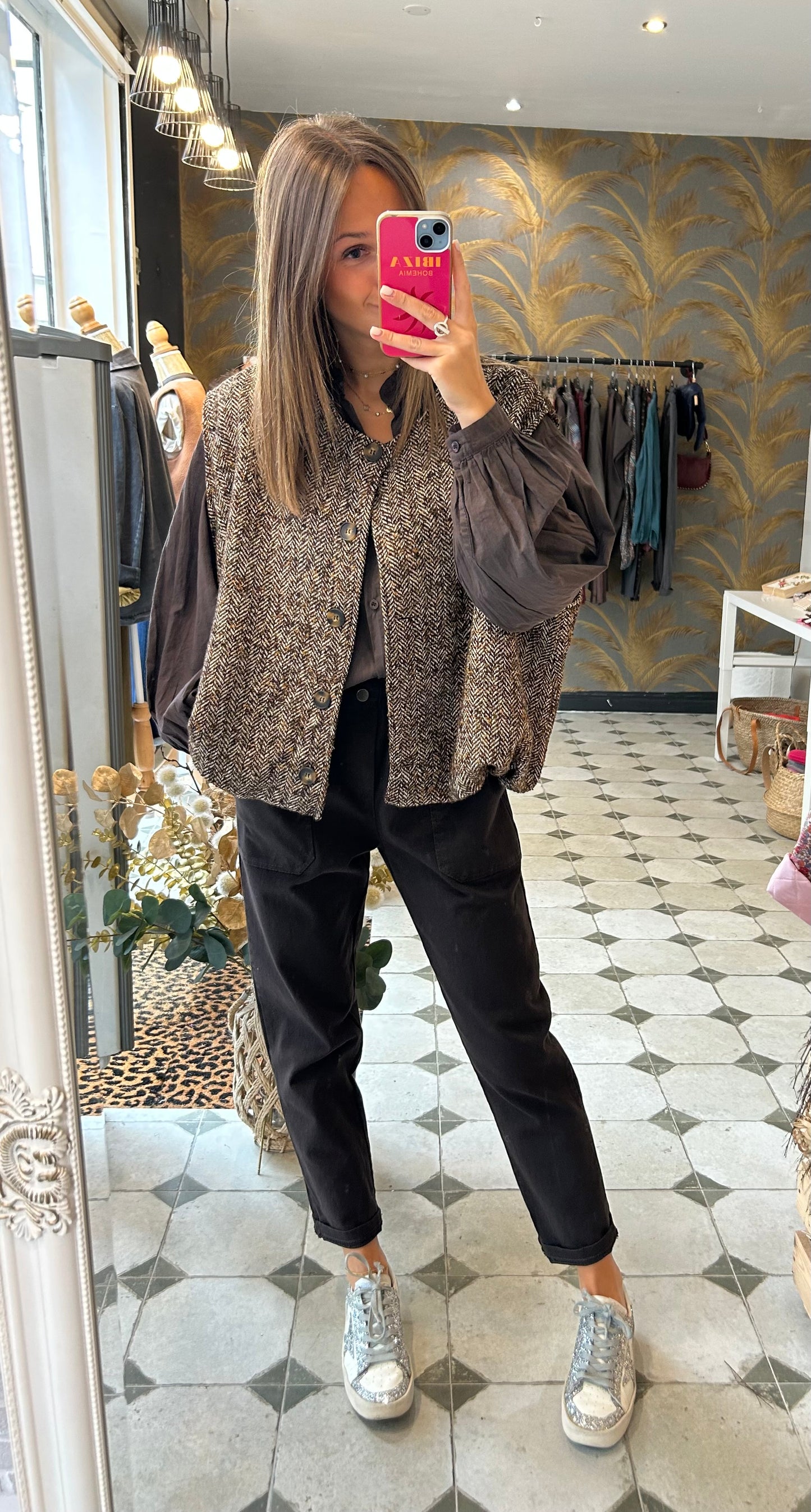 Gilet sans manches Albane chocolat - Johanna Paris