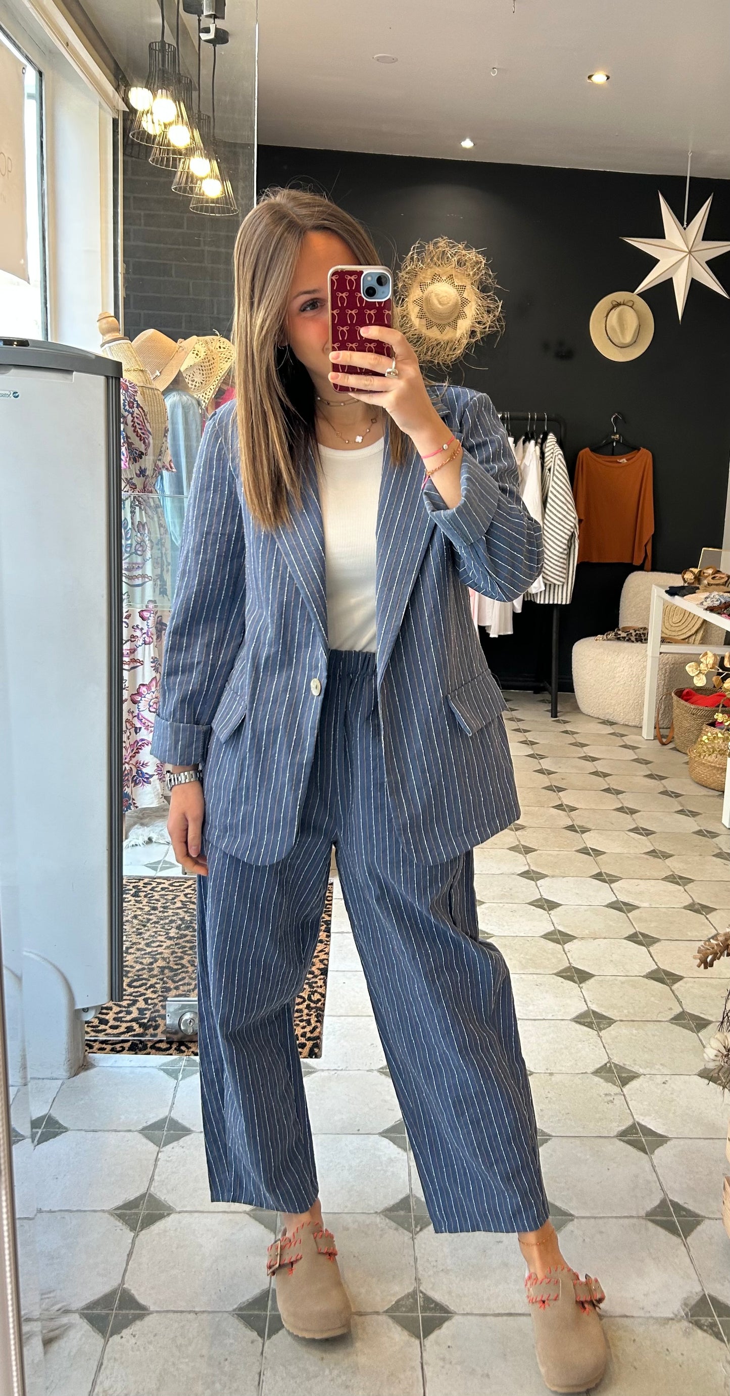 Blazer à rayures bleu Poppy - Johanna Paris