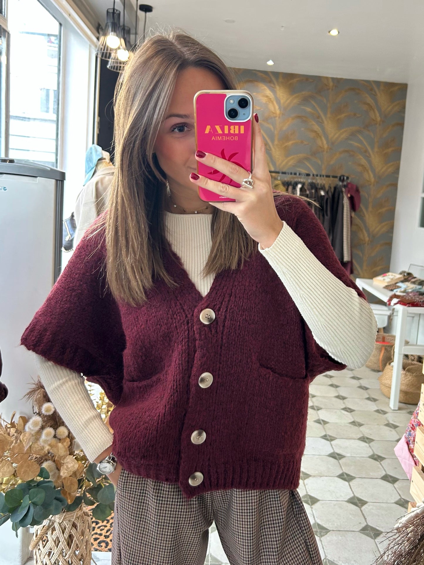 Gilet Jamie bordeaux - Johanna Paris