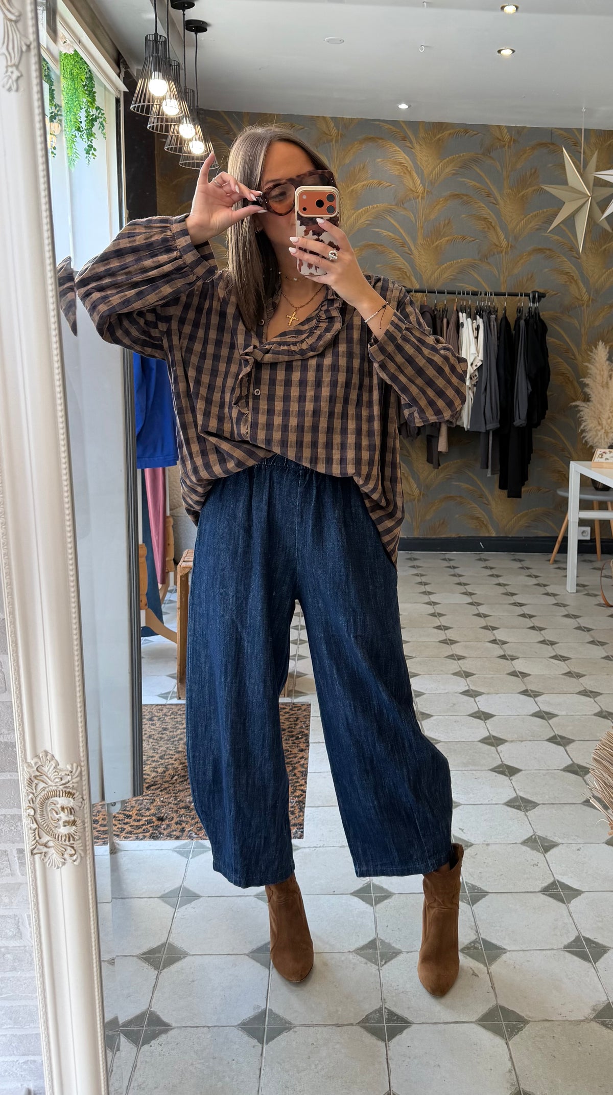 Pantalon style magique forme ballon en jean - Johanna Paris