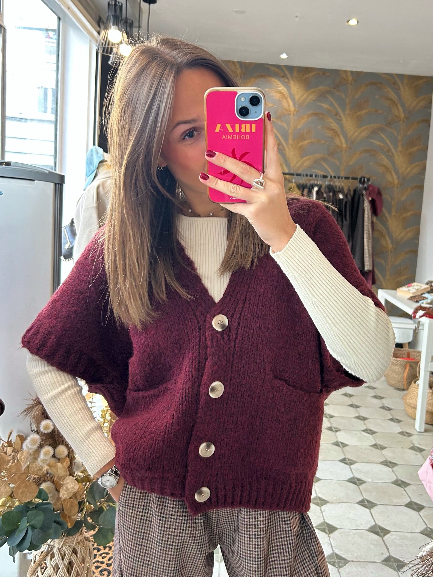 Gilet Jamie bordeaux - Johanna Paris