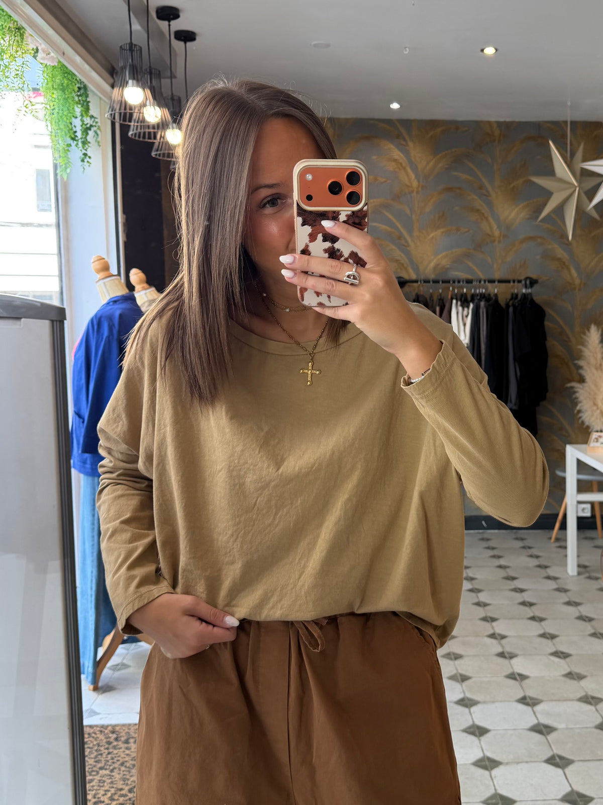 T-Shirt Col Bateau beige - Johanna Paris