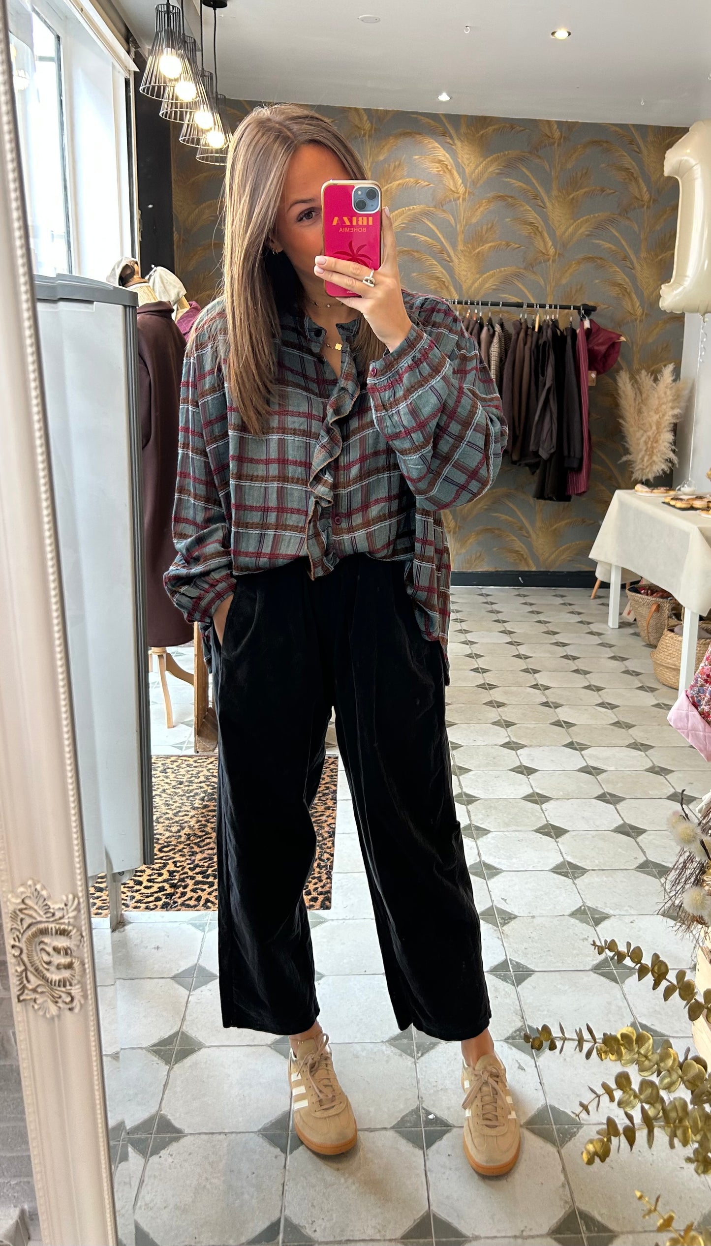 Pantalon Magique en velours gris - Johanna Paris