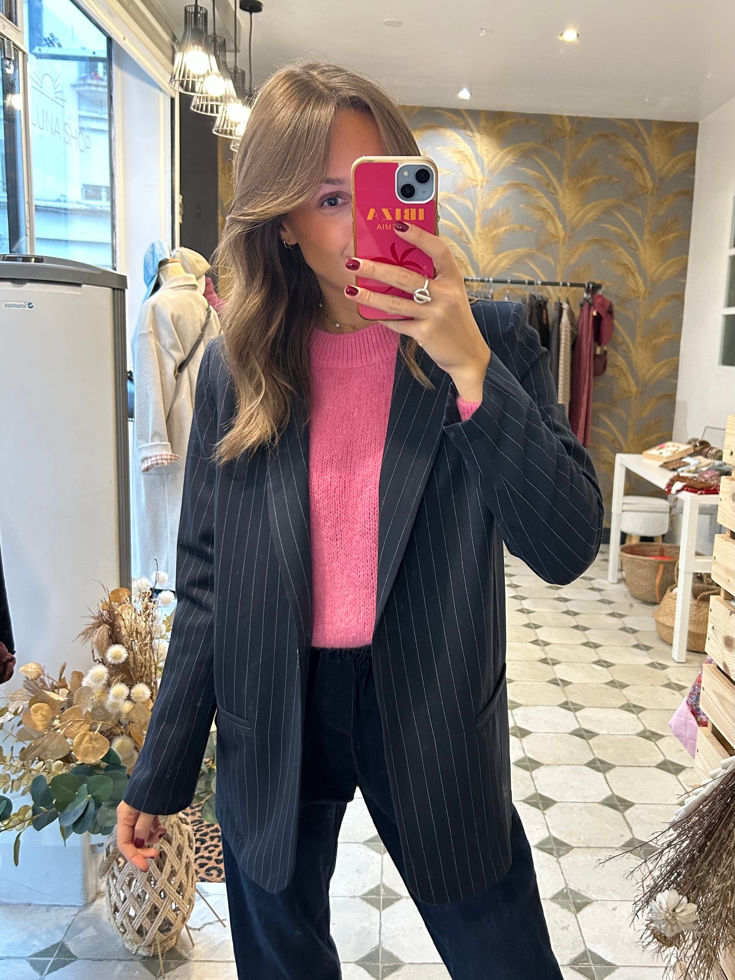 Blazer Scarlett bleu marine à rayures