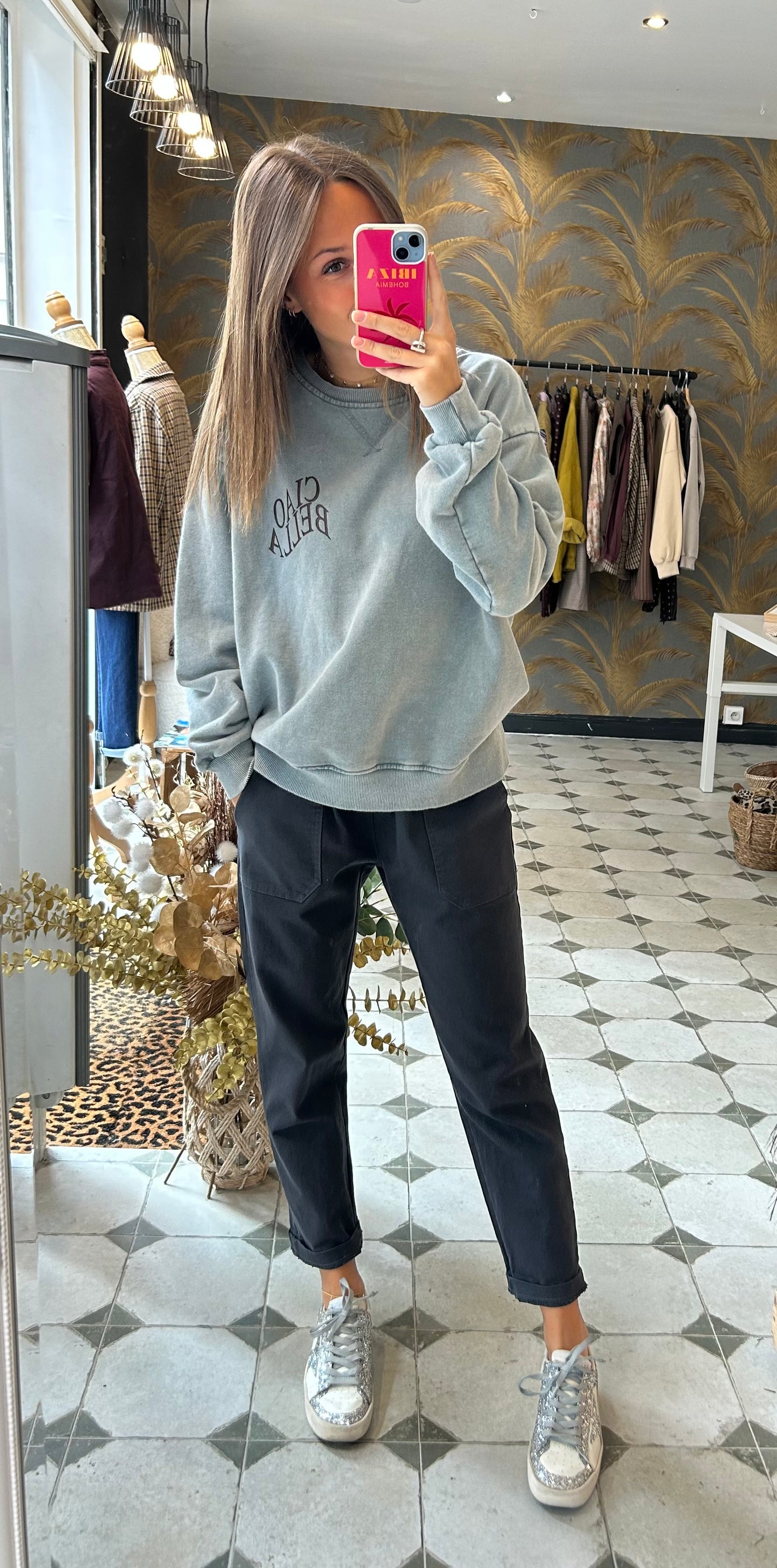 Sweat Ciao Bella gris - Johanna Paris