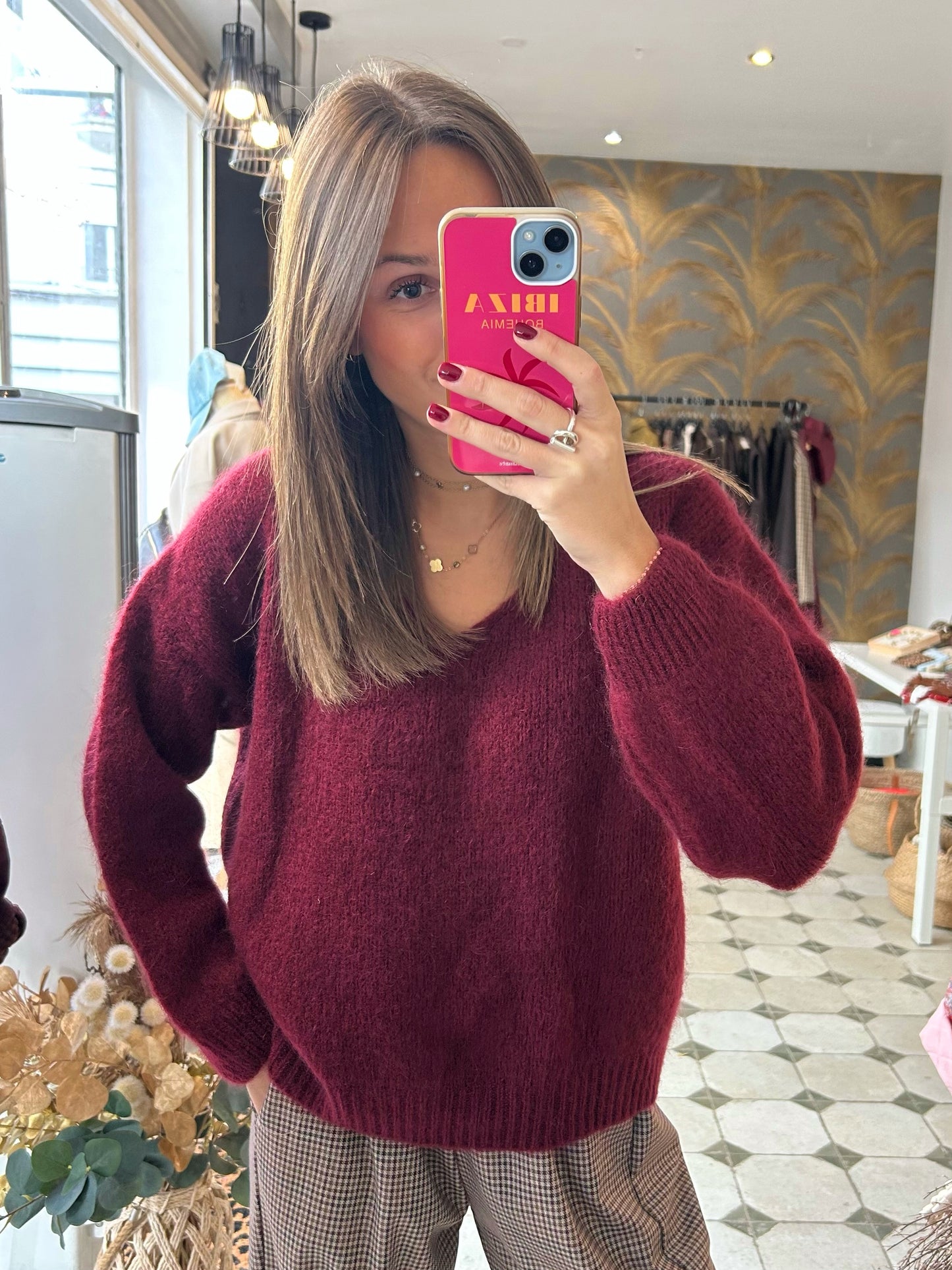 Pull Camille bordeaux