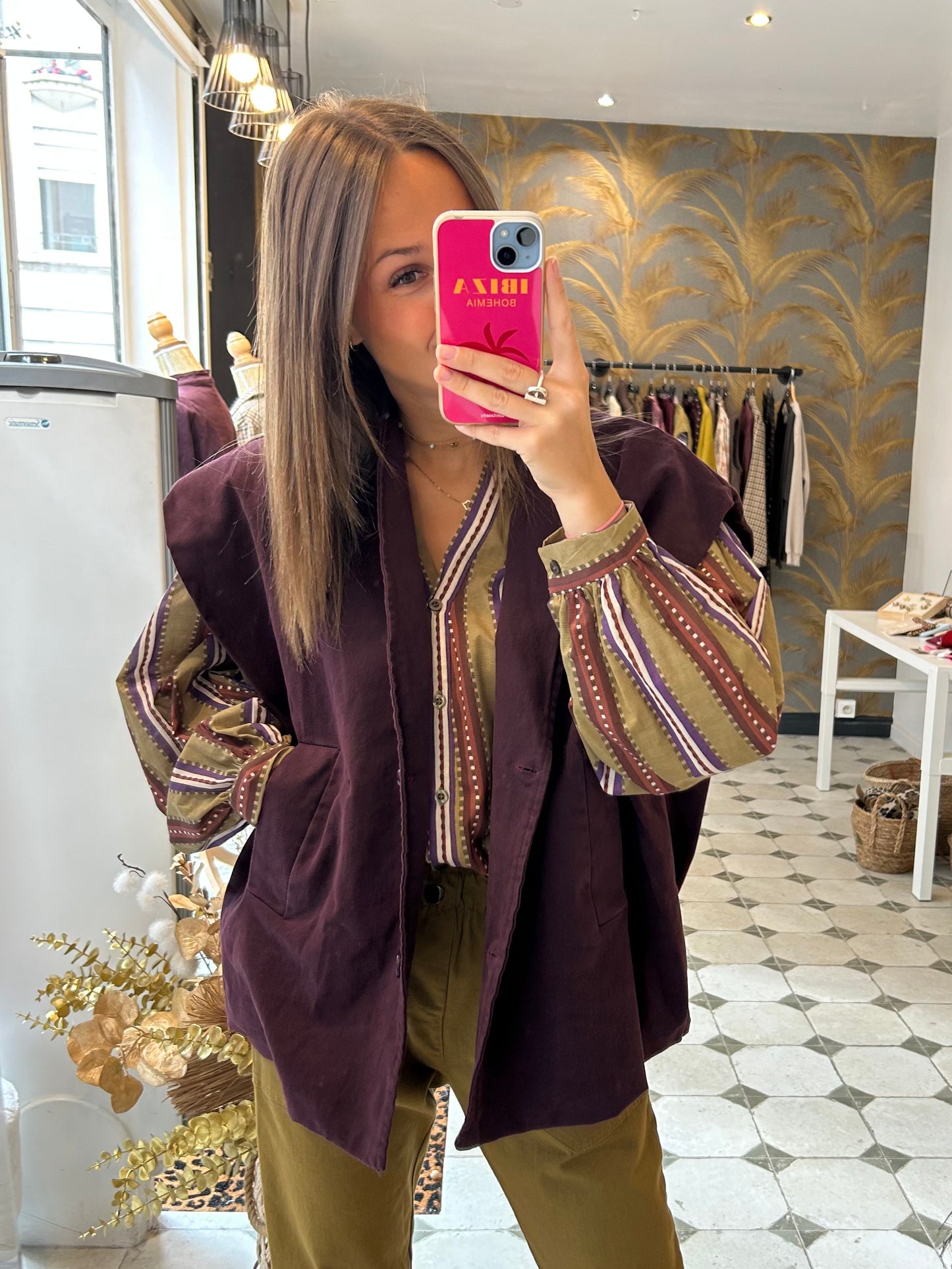 Veste sans manches Elea prune - Johanna Paris