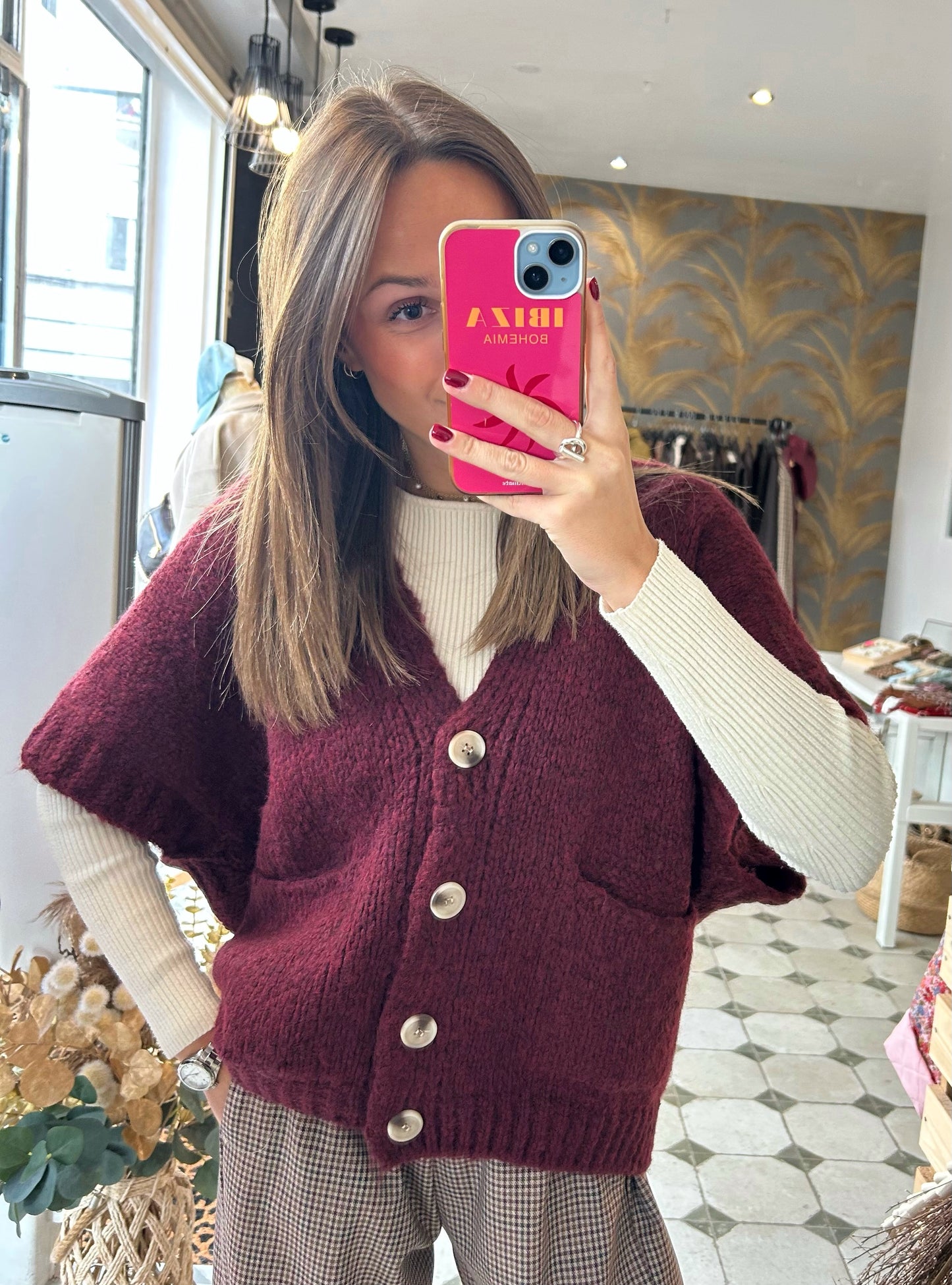 Gilet Jamie bordeaux - Johanna Paris