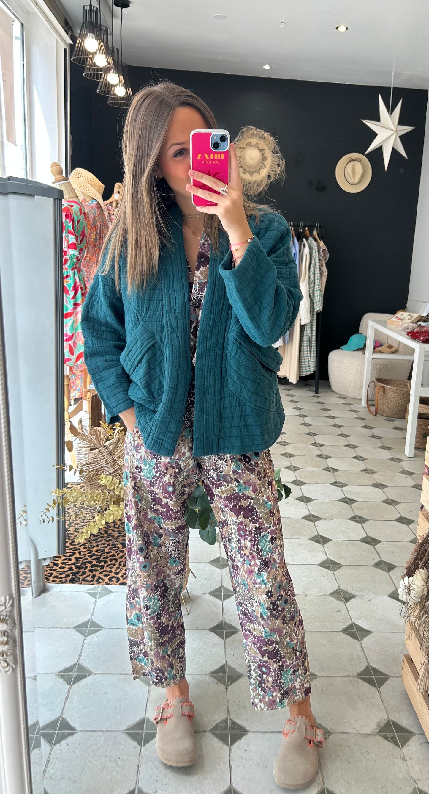 Veste matelassée bleu canard - Johanna Paris