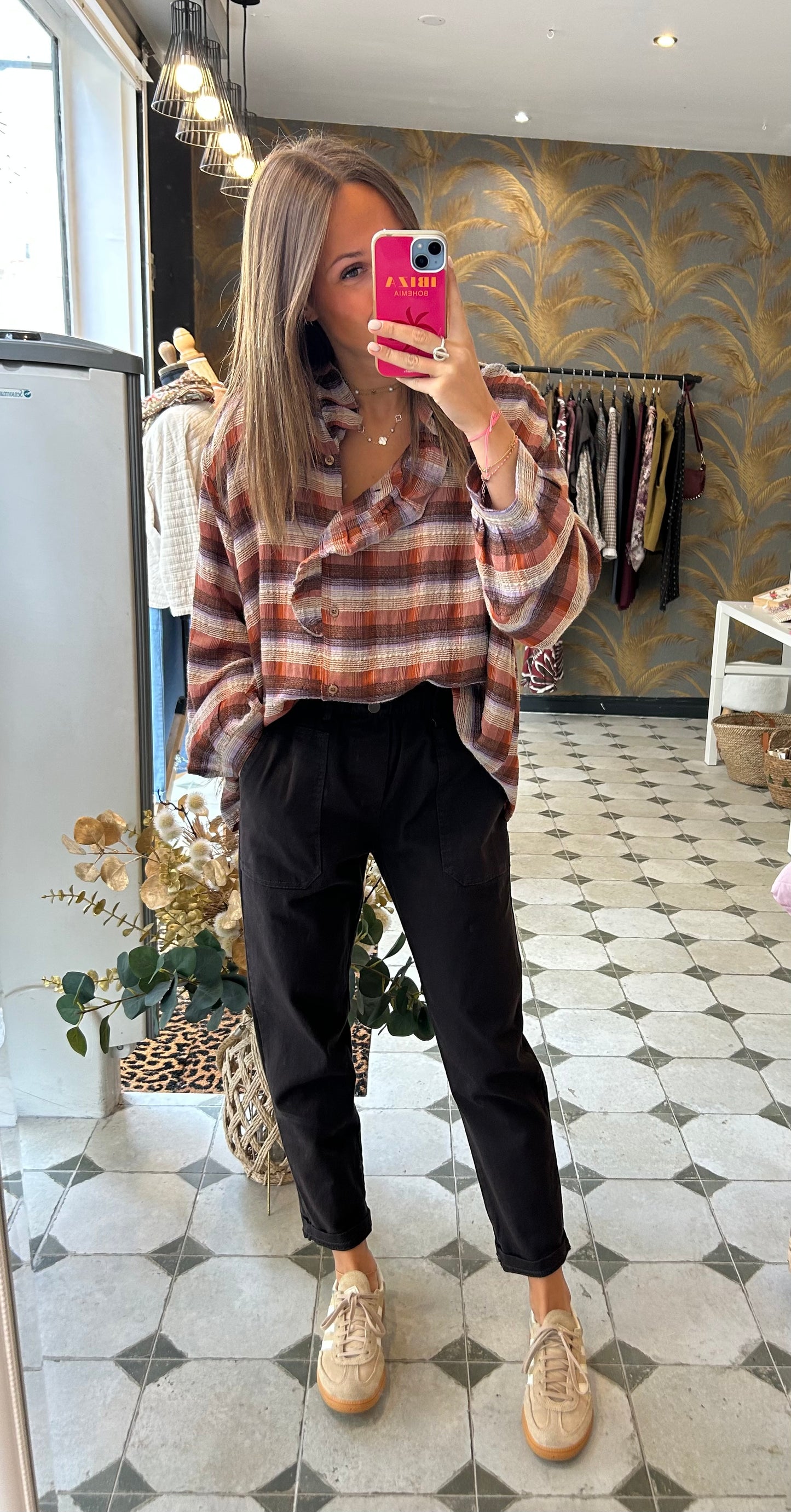 Pantalon en Toile chocolat - Johanna Paris