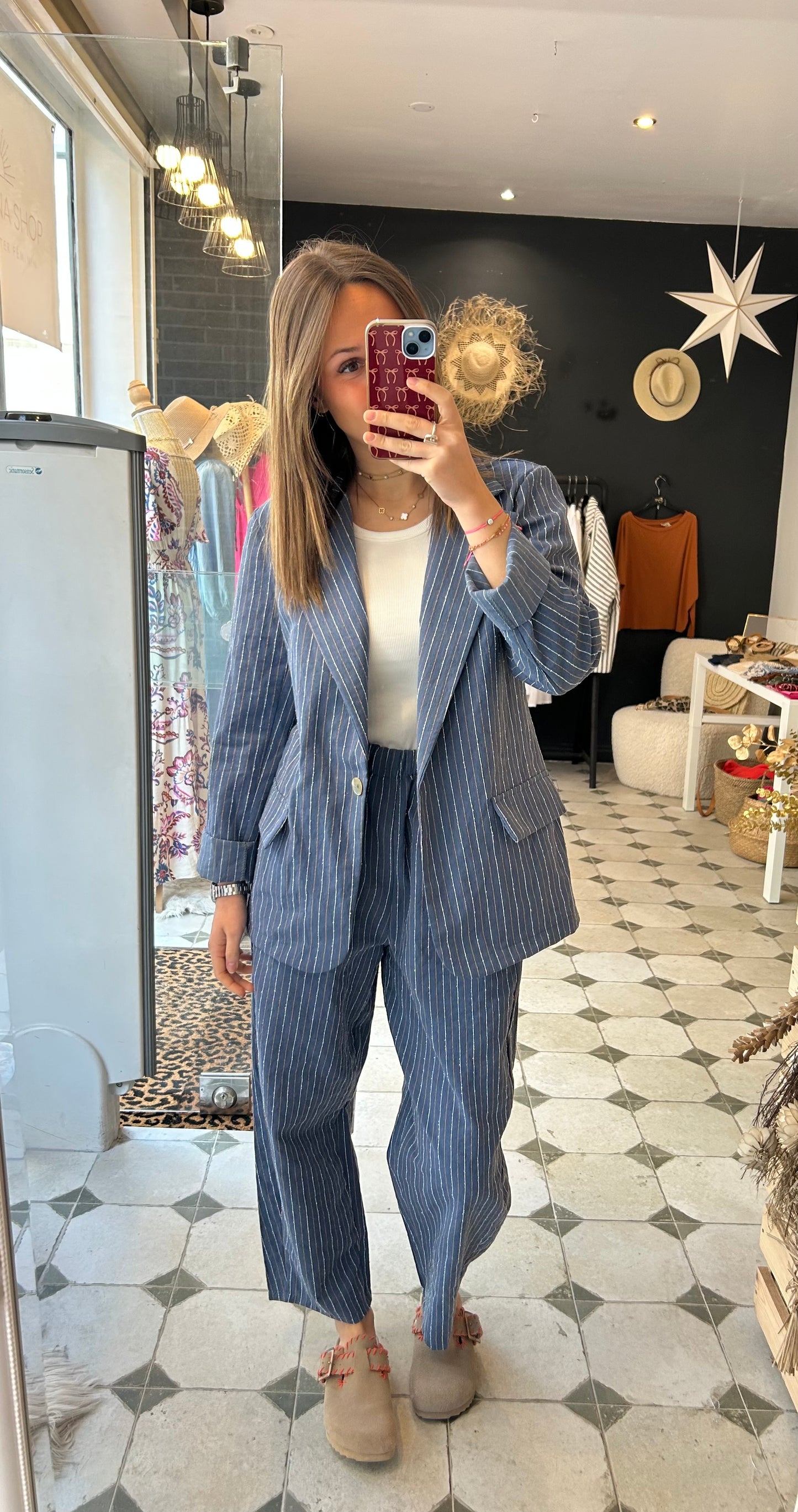 Blazer à rayures bleu Poppy - Johanna Paris
