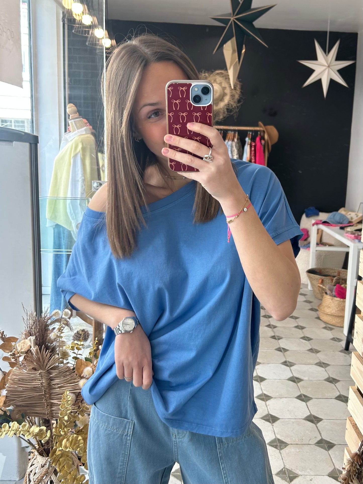 T-Shirt bleu denim - Johanna Paris