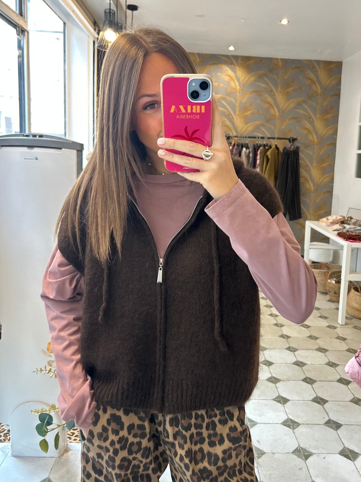 Pull sans manches Robin chocolat - Johanna Paris