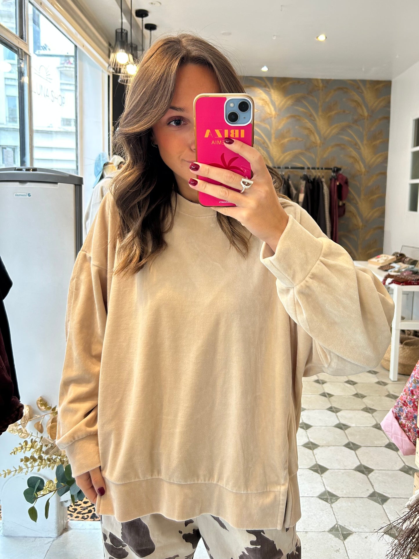 Sweat en velours écru - Johanna Paris