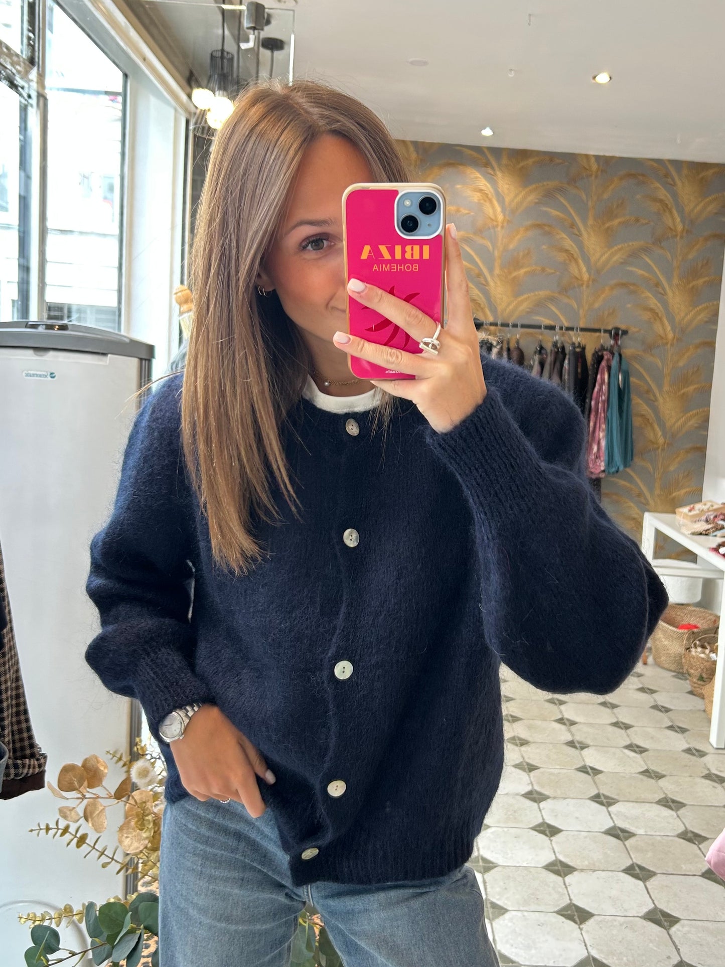 Gilet en laine bleu marine - Johanna Paris