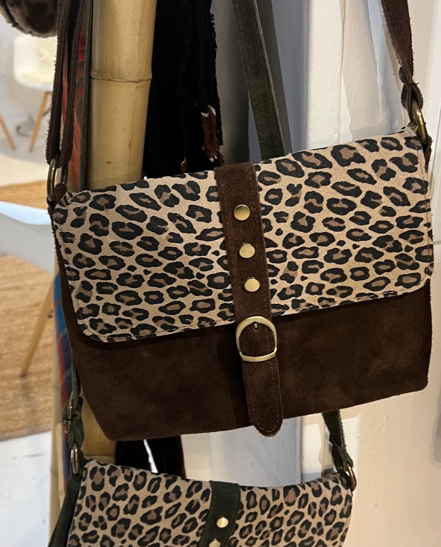 Sac en cuir léopard