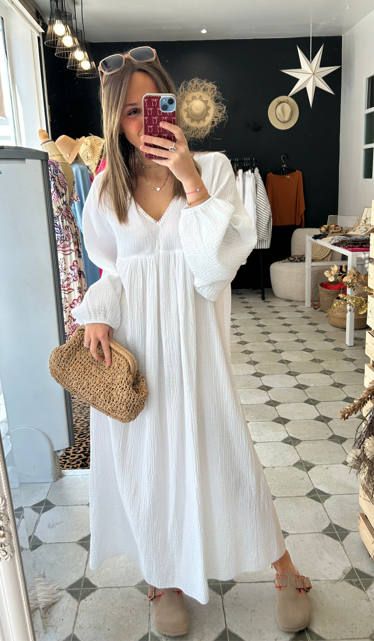 Robe longue en gaze de coton - Johanna Paris