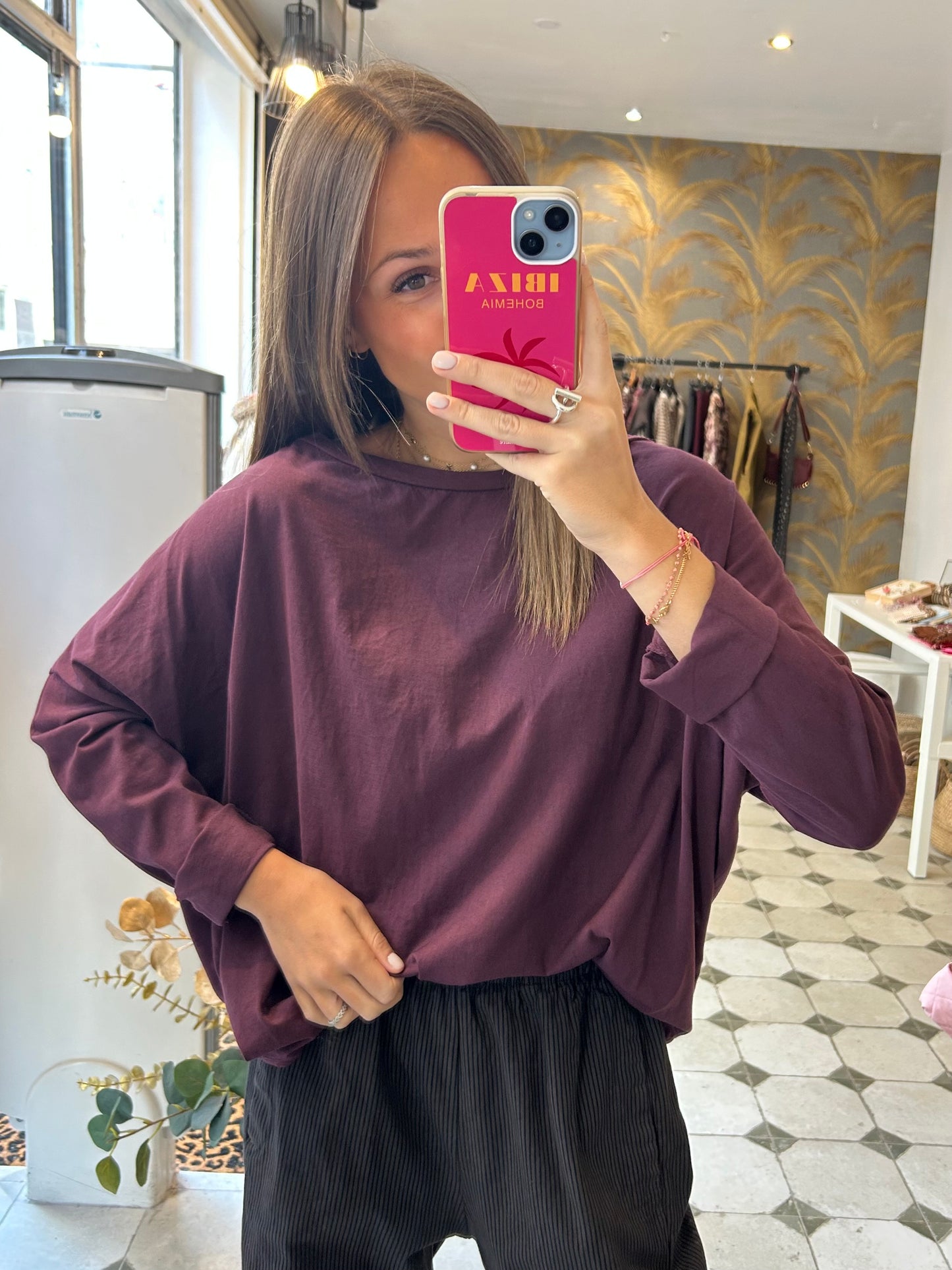 T-Shirt Col Bateau prune - Johanna Paris