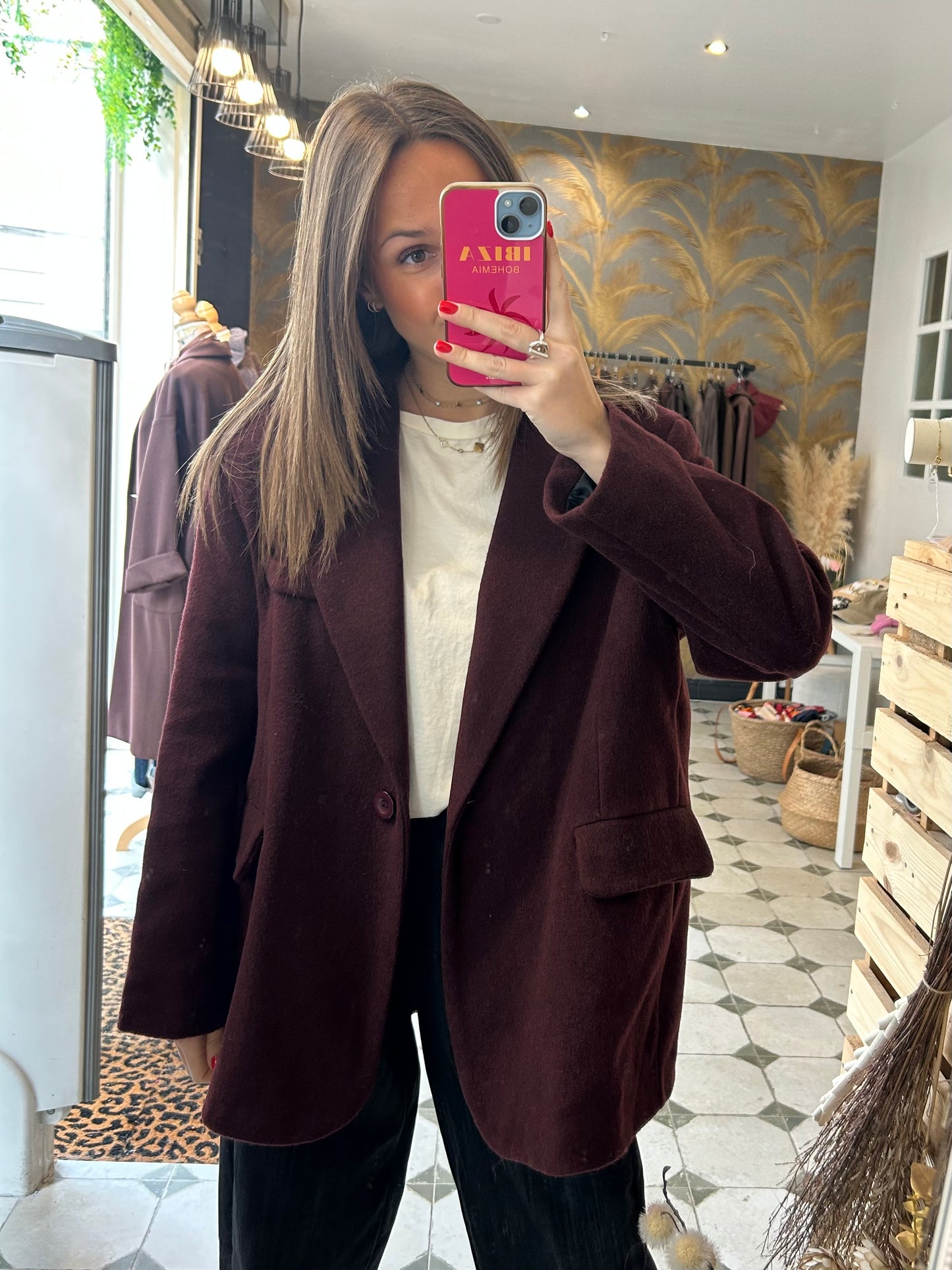 Blazer en laine bordeaux - Johanna Paris