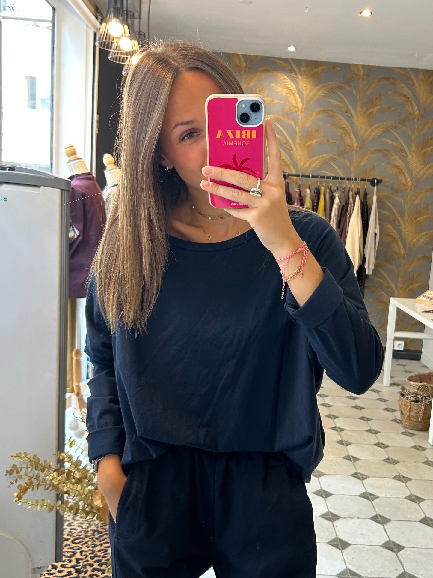 T-Shirt Col Bateau noir - Johanna Paris