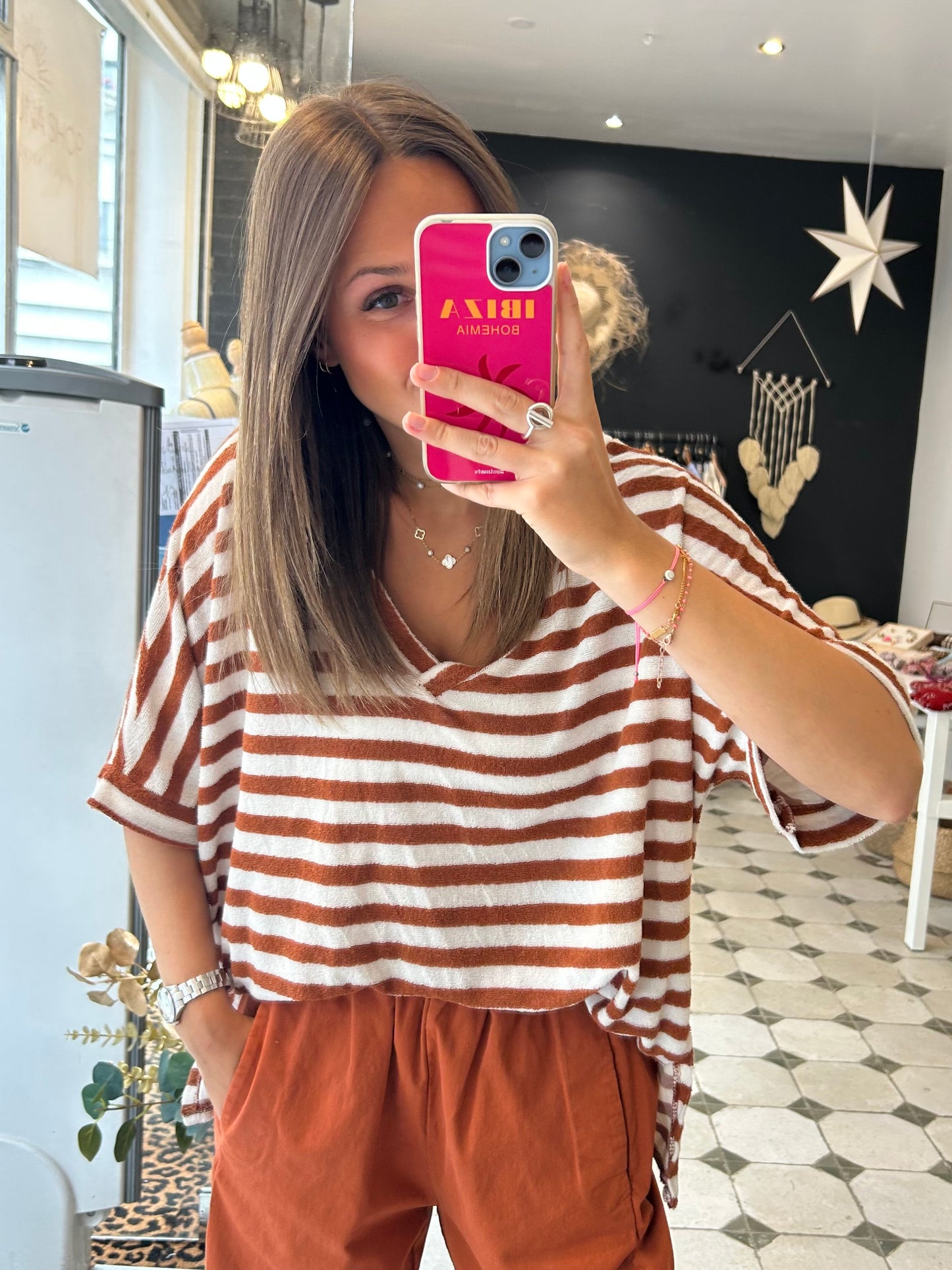T-Shirt en éponge terracotta - Johanna Paris