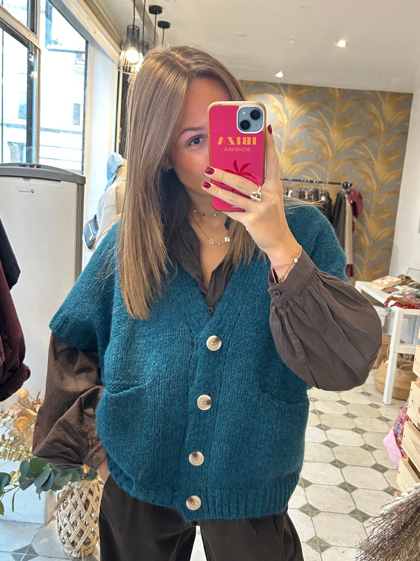 Gilet Jamie bleu canard - Johanna Paris