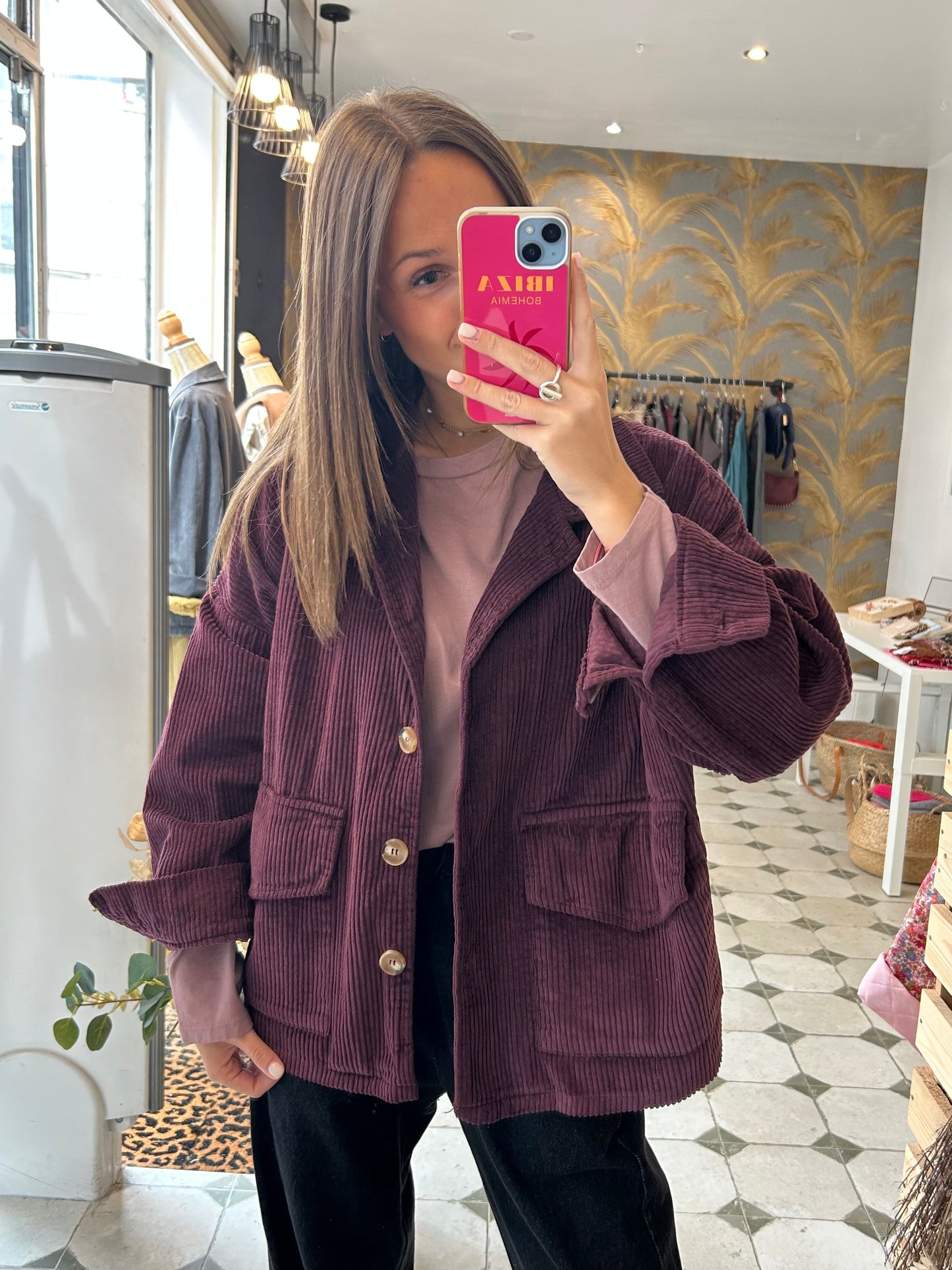 Veste en velours Mélissa prune - Johanna Paris