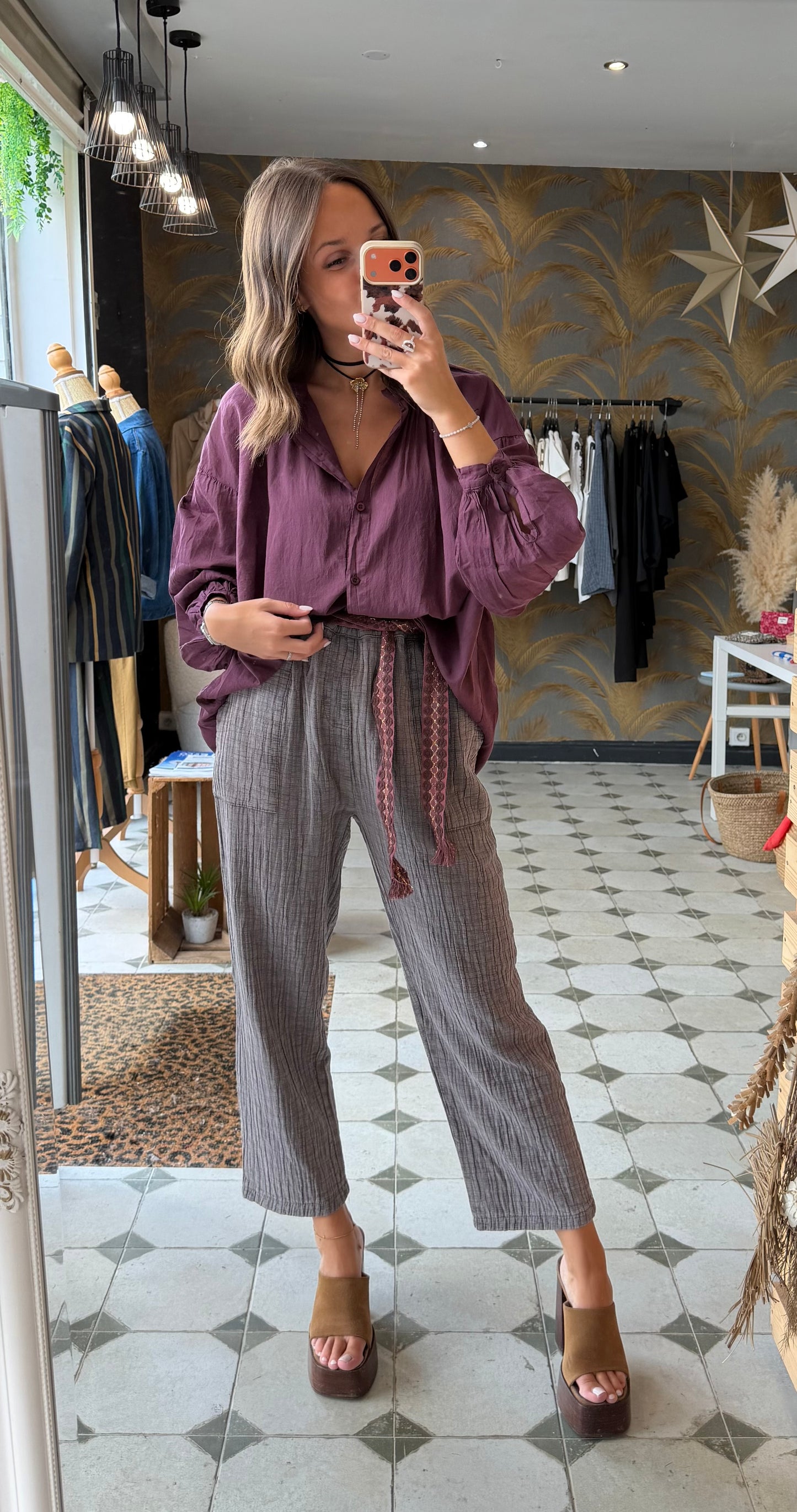 Chemise Clémentine prune - Johanna Paris