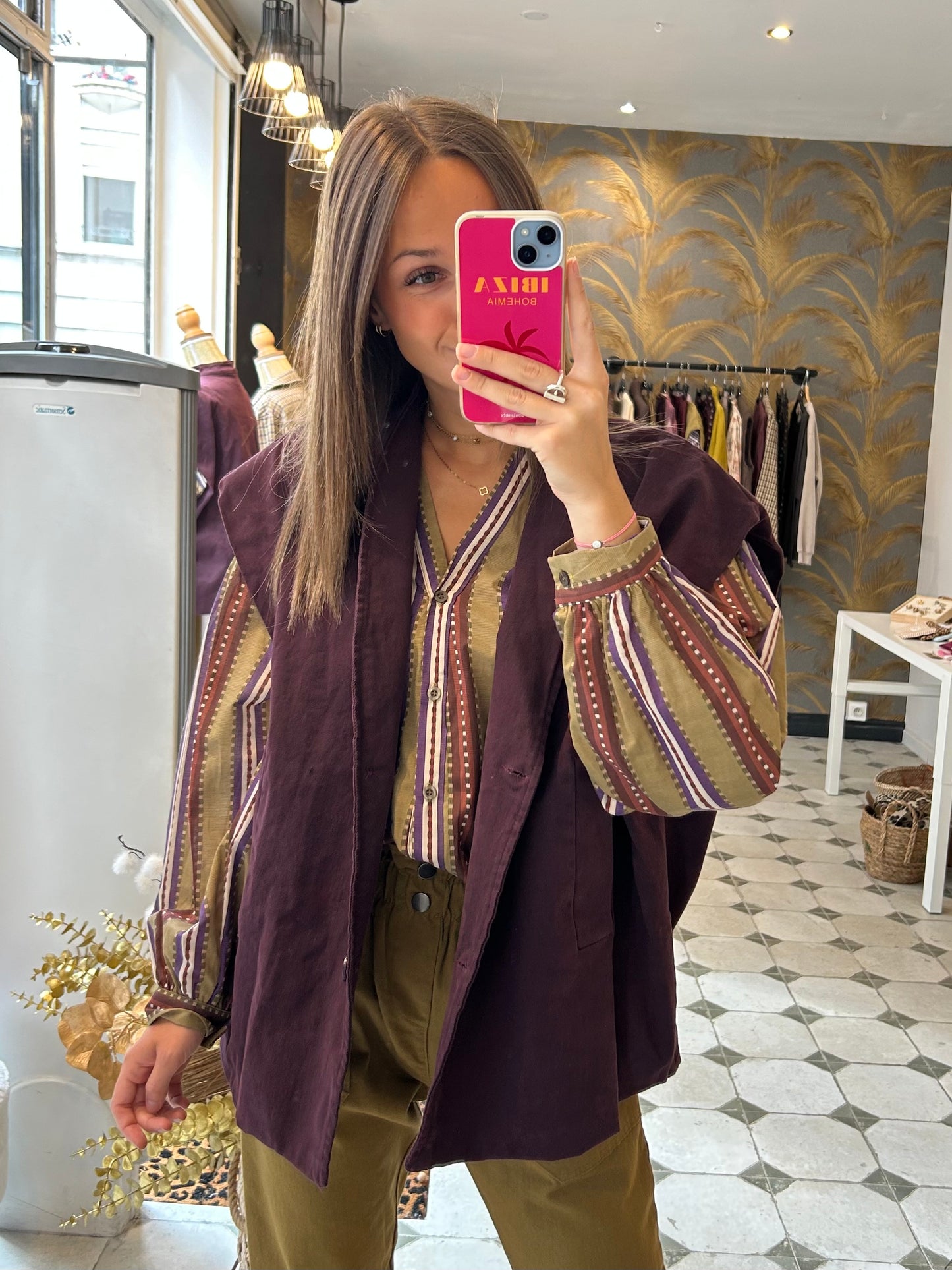 Veste sans manches Elea prune - Johanna Paris