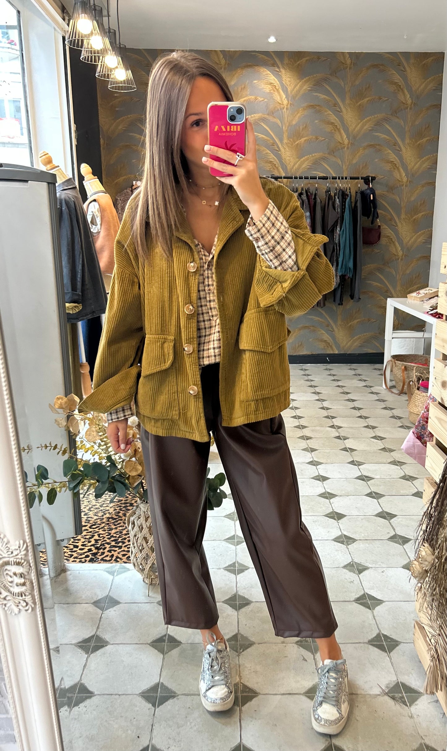 Veste en velours Mélissa moutarde - Johanna Paris