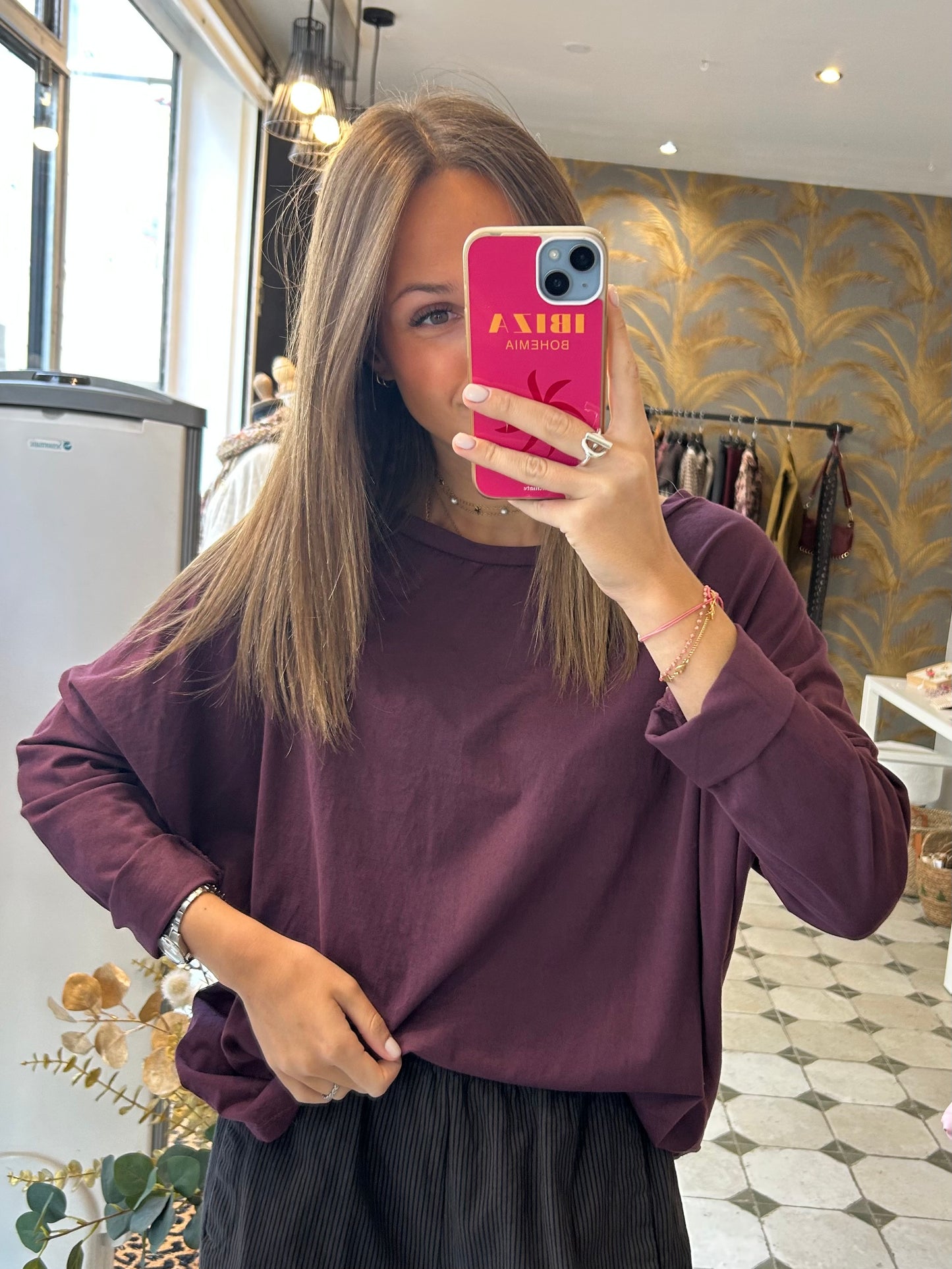 T-Shirt Col Bateau prune - Johanna Paris