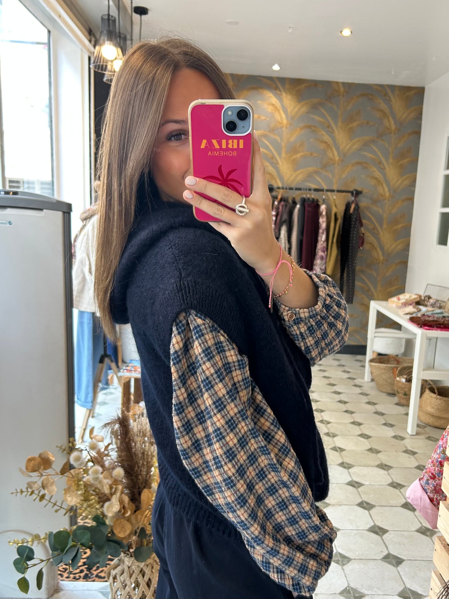 Pull sans manches Robin bleu marine - Johanna Paris