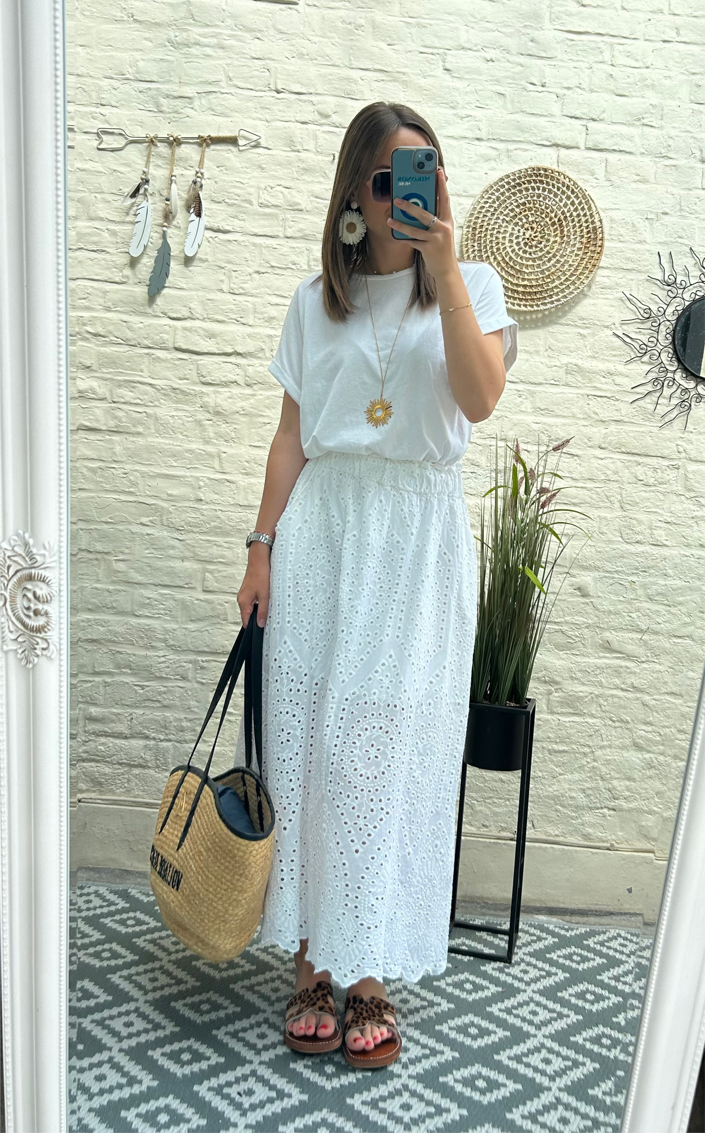 Jupe longue en broderie anglaise - Johanna Paris