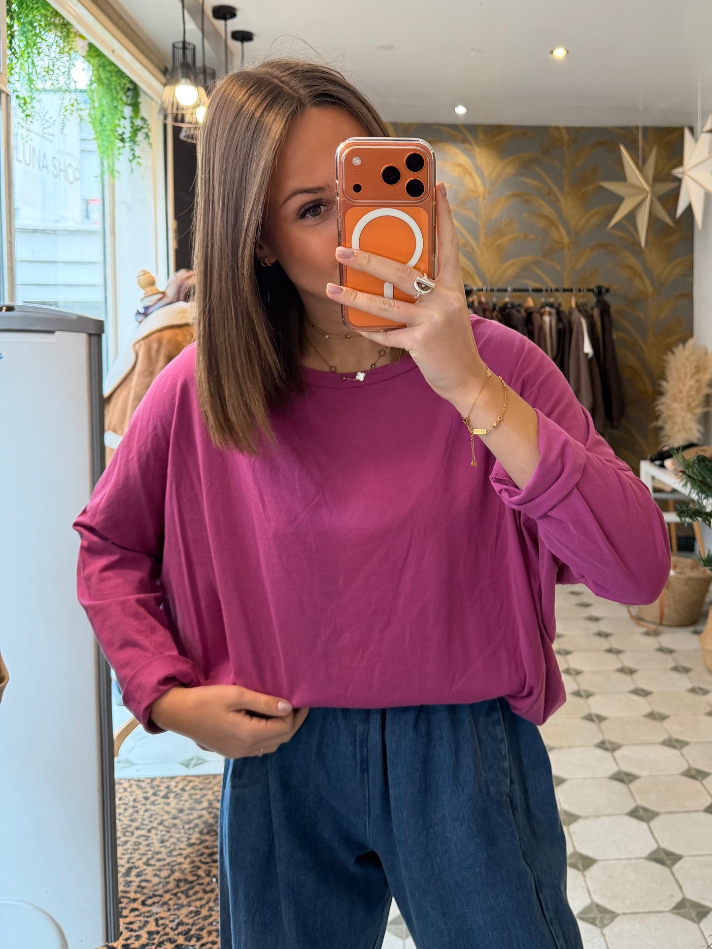T-Shirt Col Bateau violine - Johanna Paris
