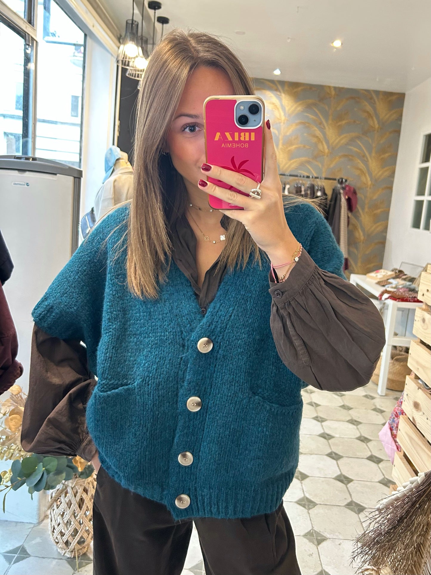 Gilet Jamie bleu canard - Johanna Paris