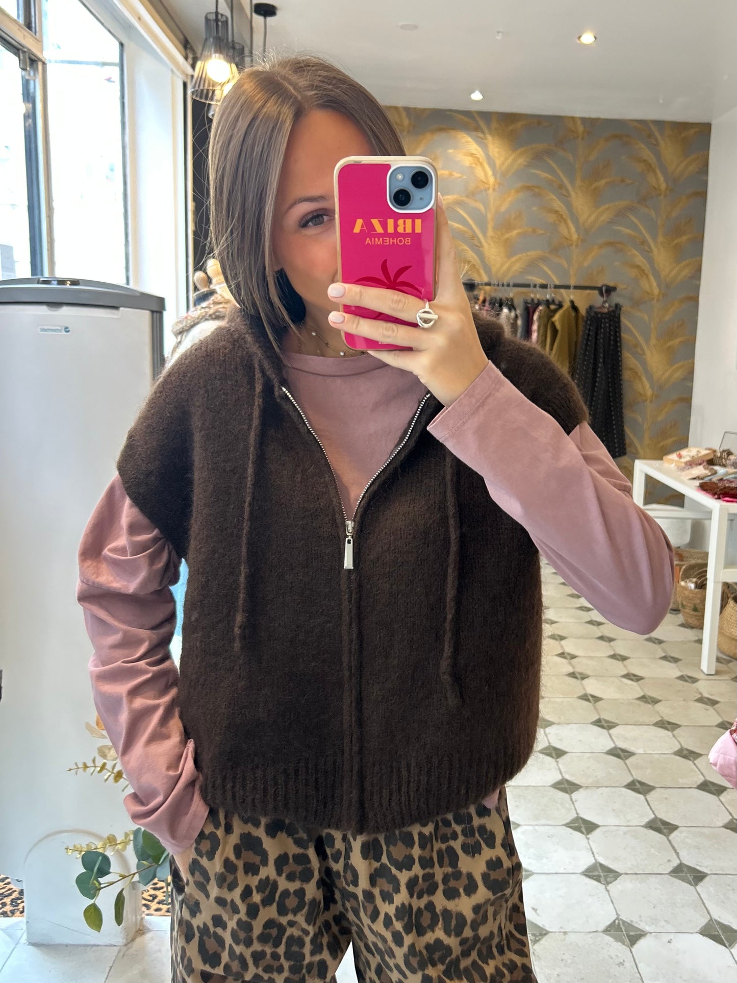 Pull sans manches Robin chocolat - Johanna Paris
