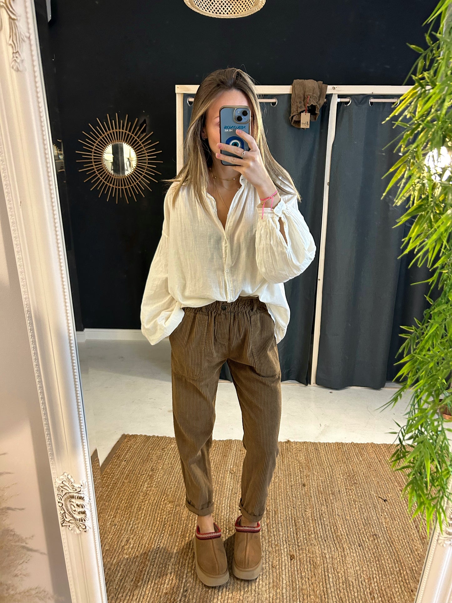 Pantalon en velours camel - Johanna Paris