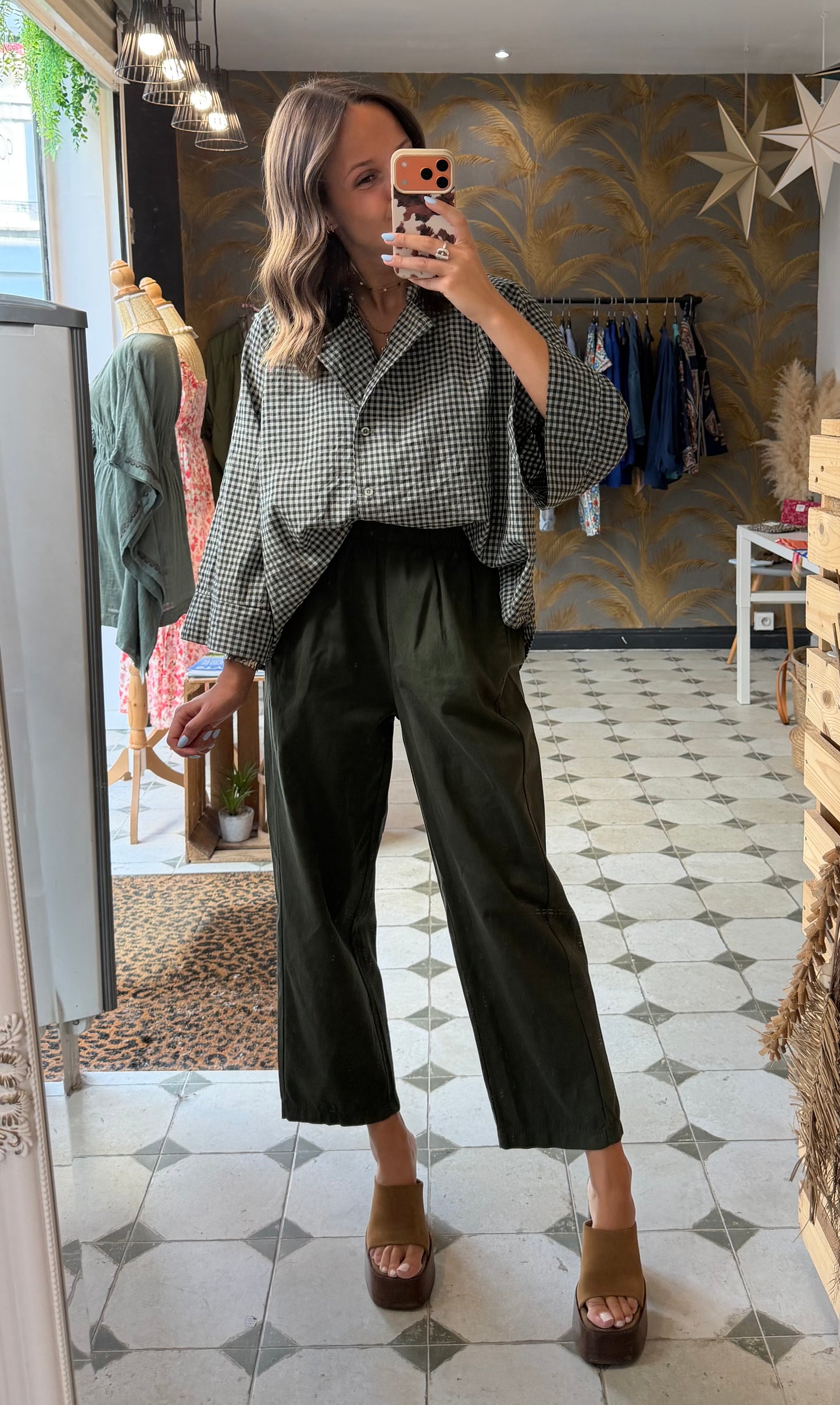Blouse à carreaux vert - Johanna Paris