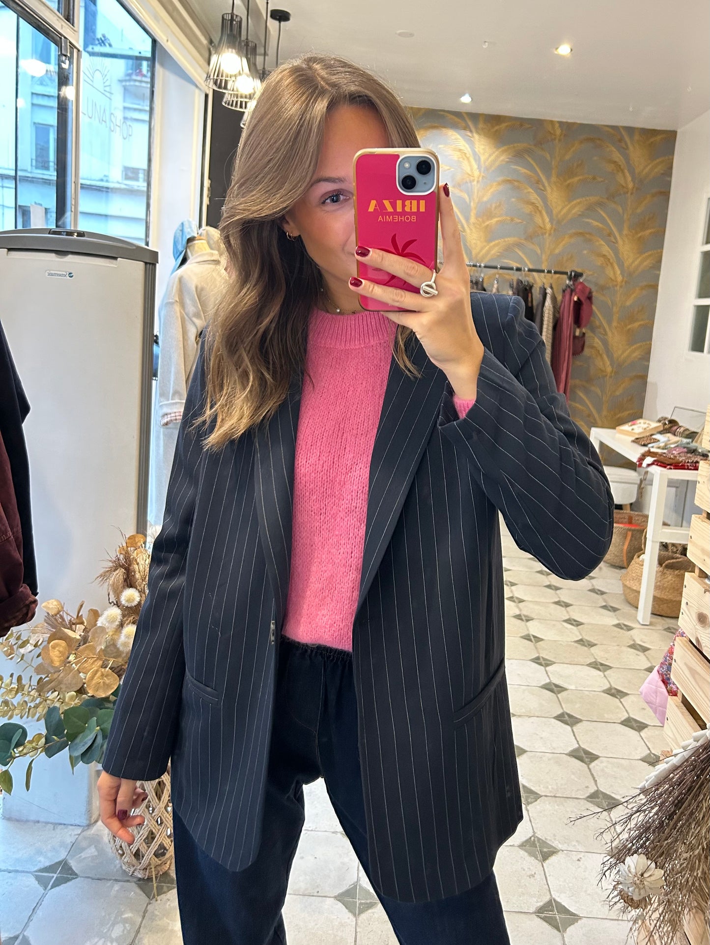 Blazer Scarlett bleu marine à rayures