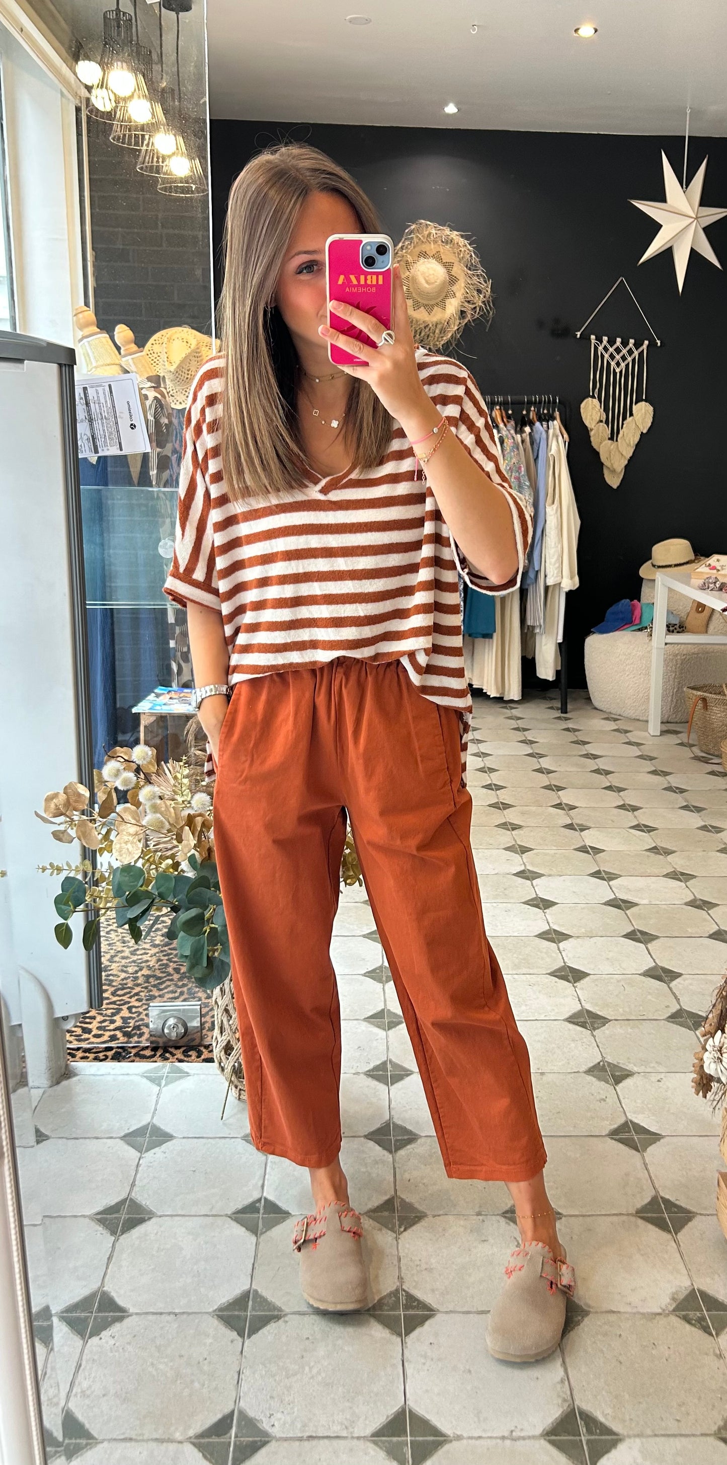 T-Shirt en éponge terracotta - Johanna Paris