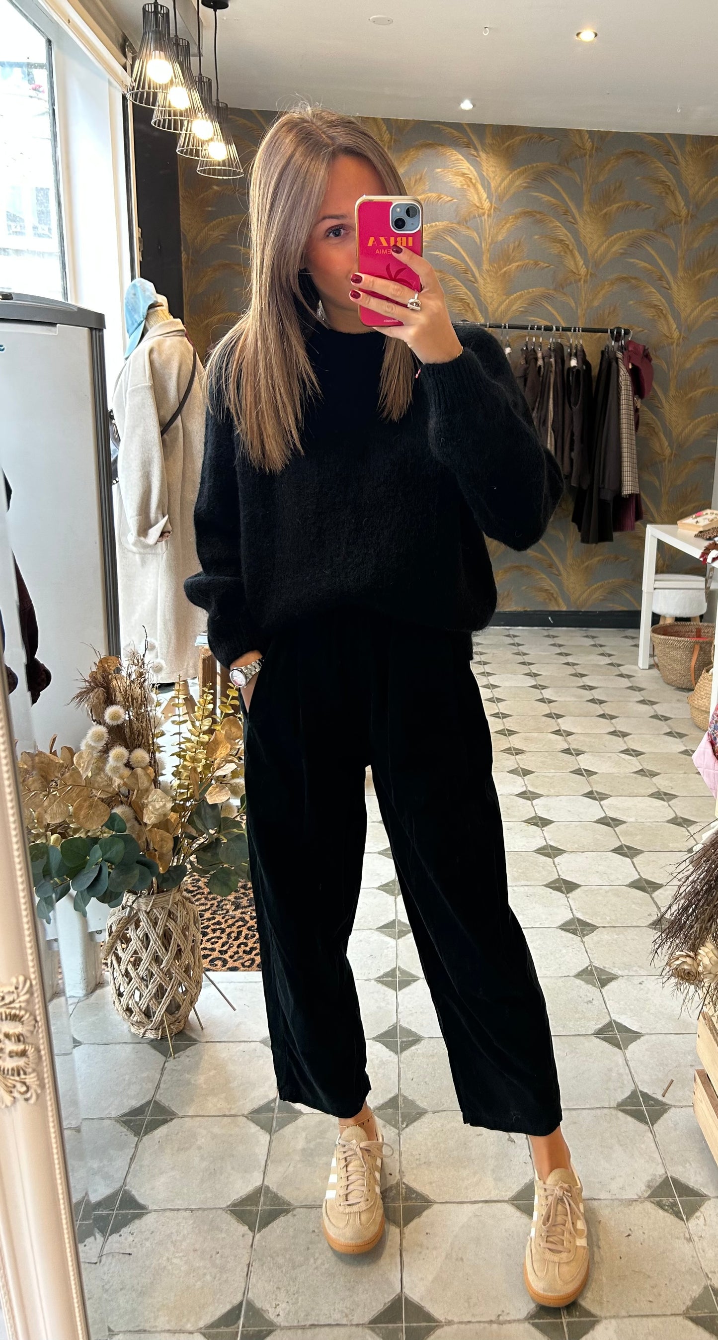 Pantalon Magique en velours noir - Johanna Paris