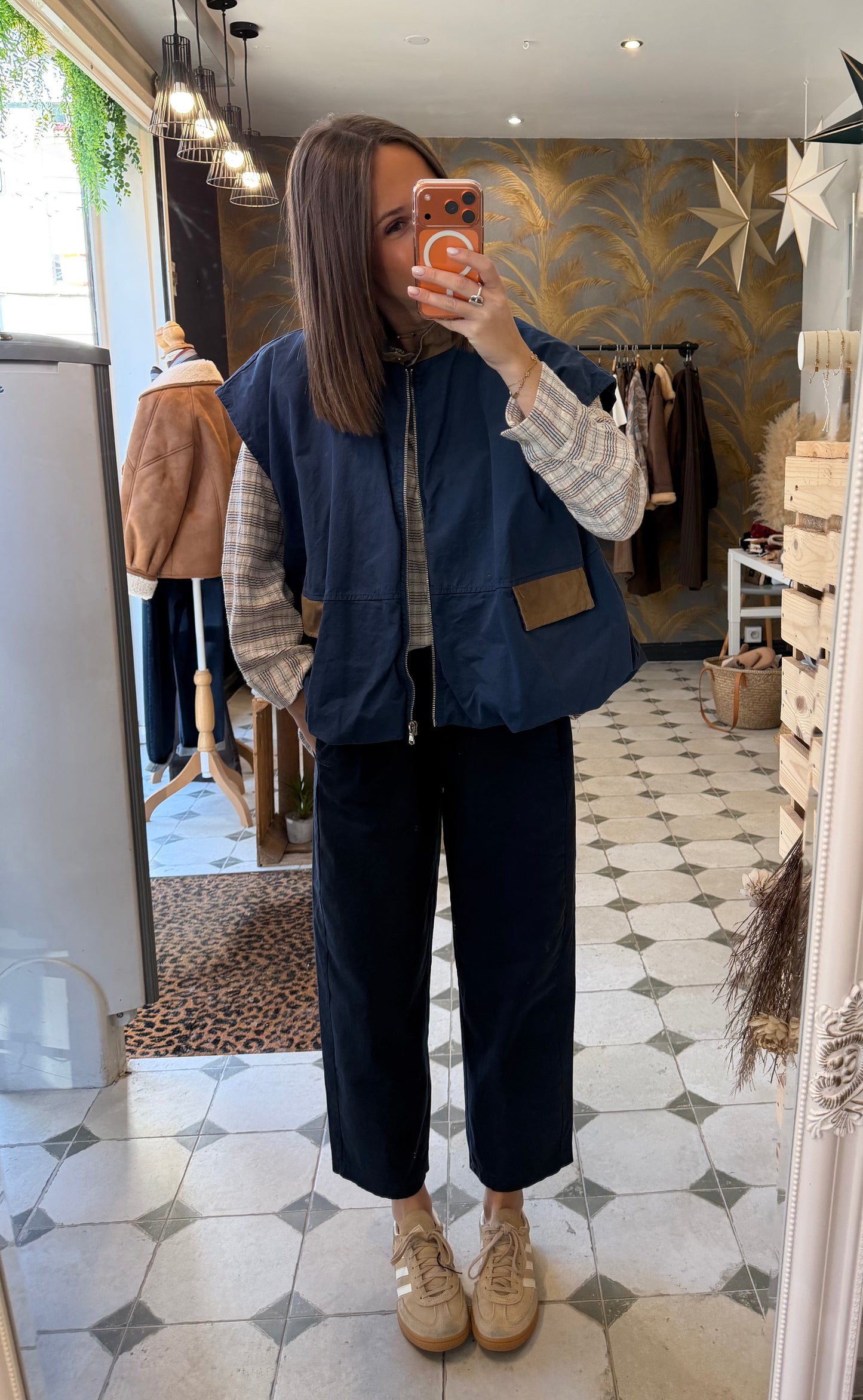 Gilet sans manches Octavie bleu marine - Johanna Paris