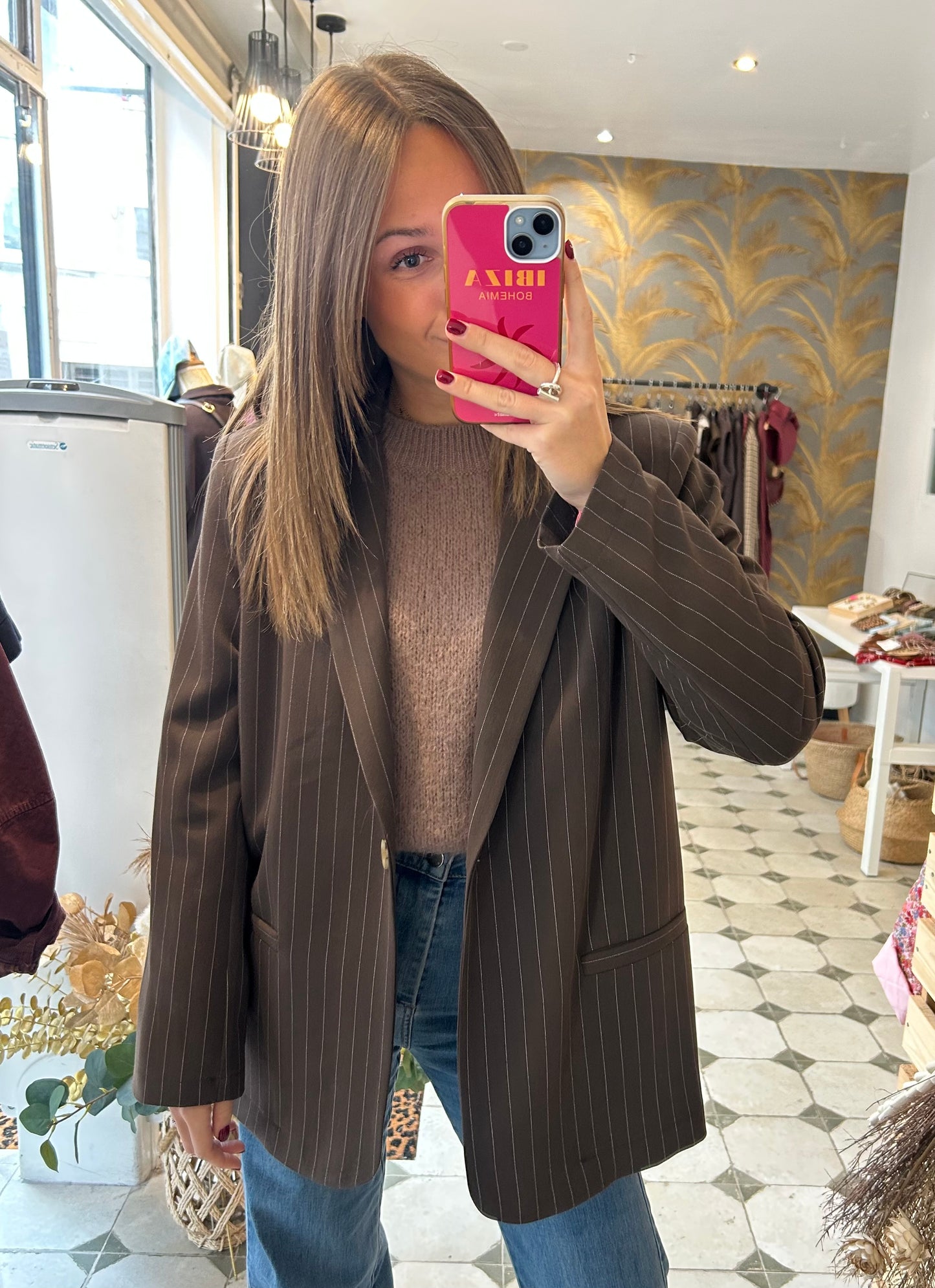 Blazer Scarlett chocolat à rayures