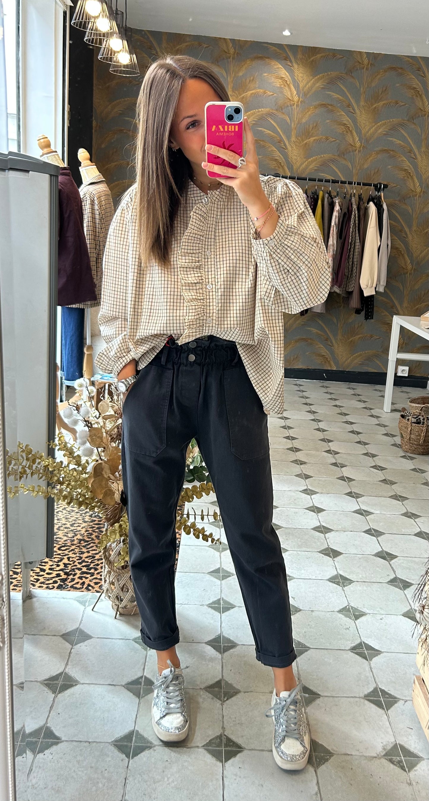 Pantalon en Toile gris - Johanna Paris