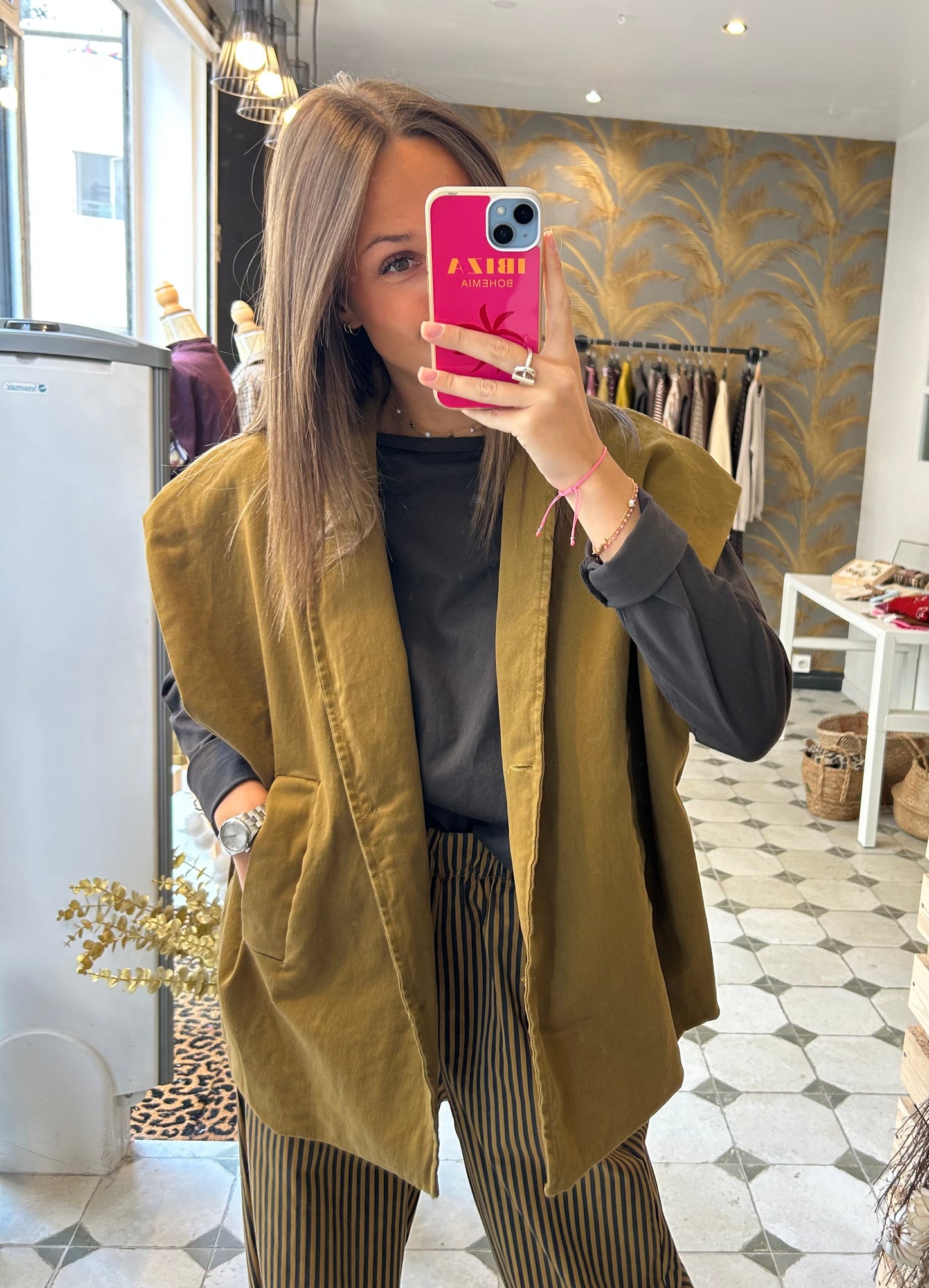 Veste sans manches Elea moutarde - Johanna Paris