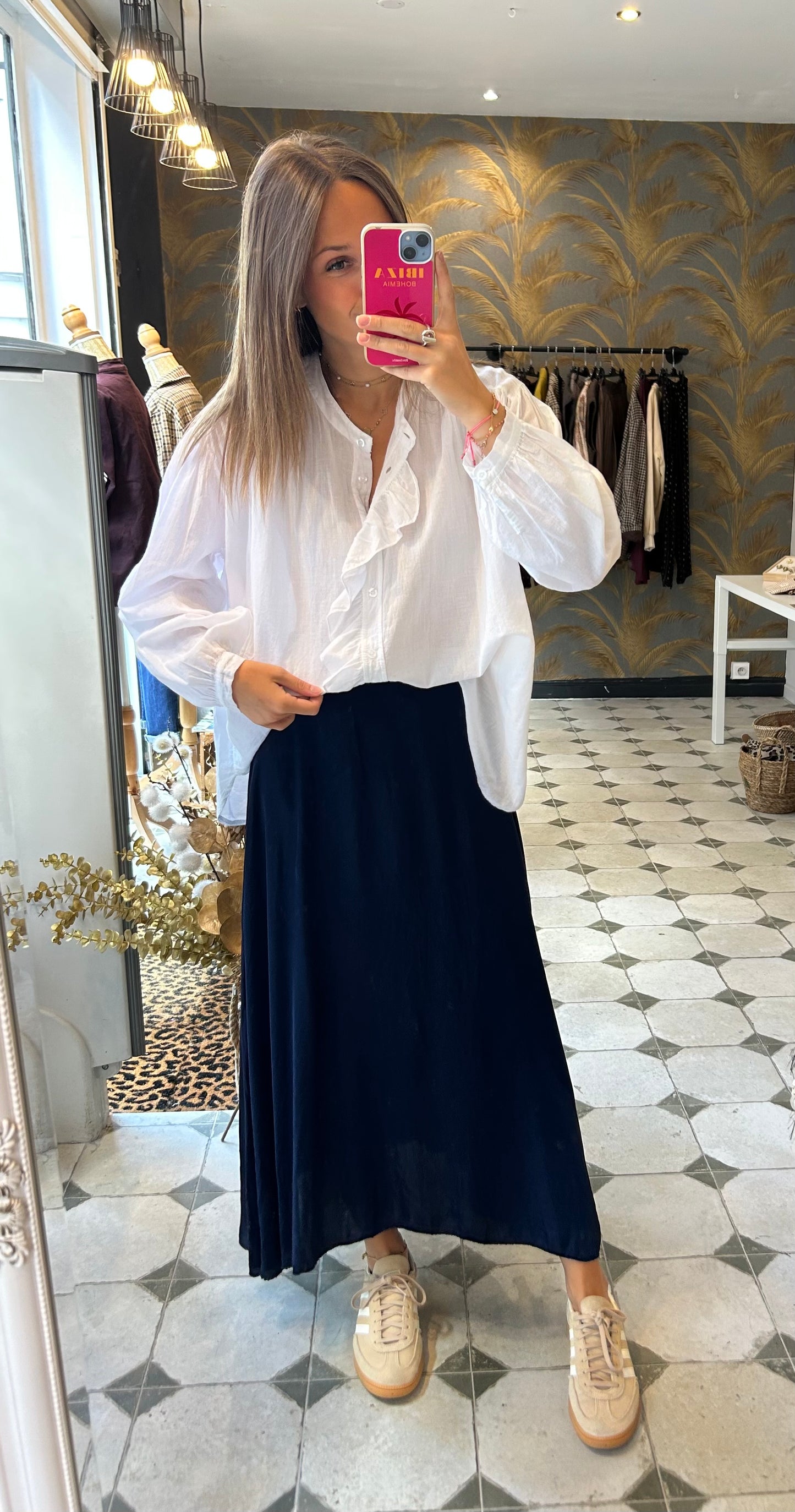 Jupe Montaine bleu marine - Johanna Paris