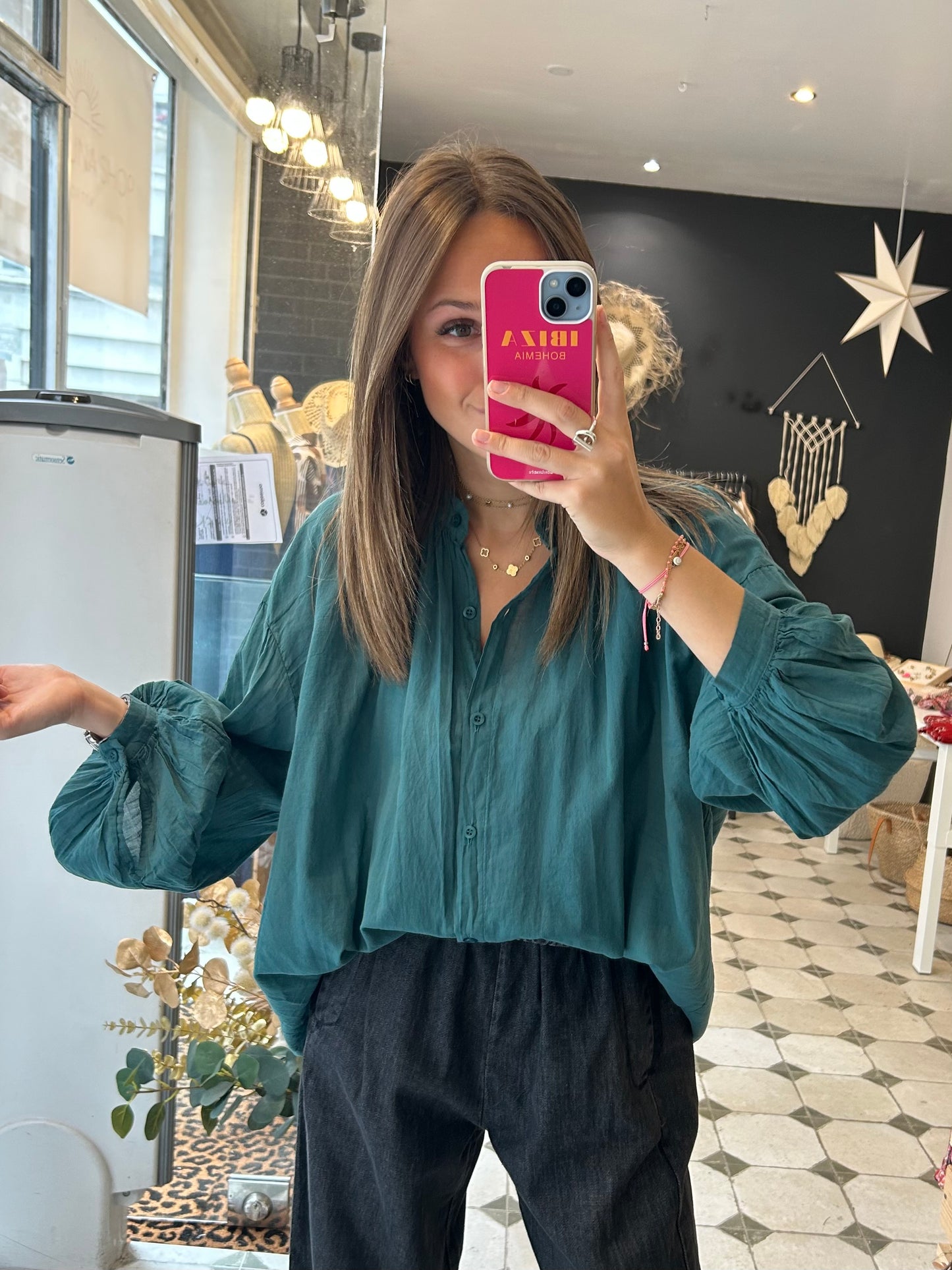 Chemise Clémentine bleu canard - Johanna Paris