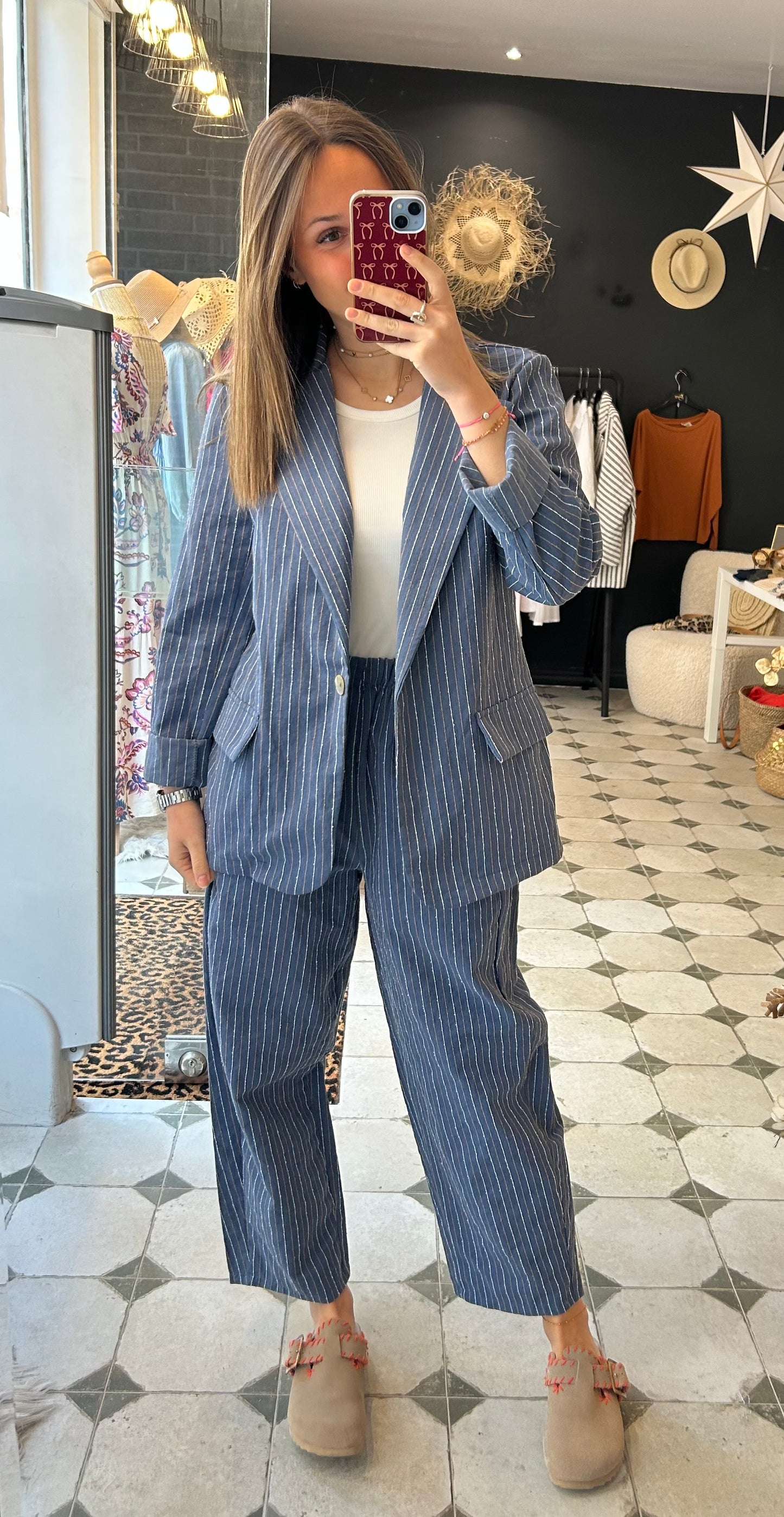 Blazer à rayures bleu Poppy - Johanna Paris