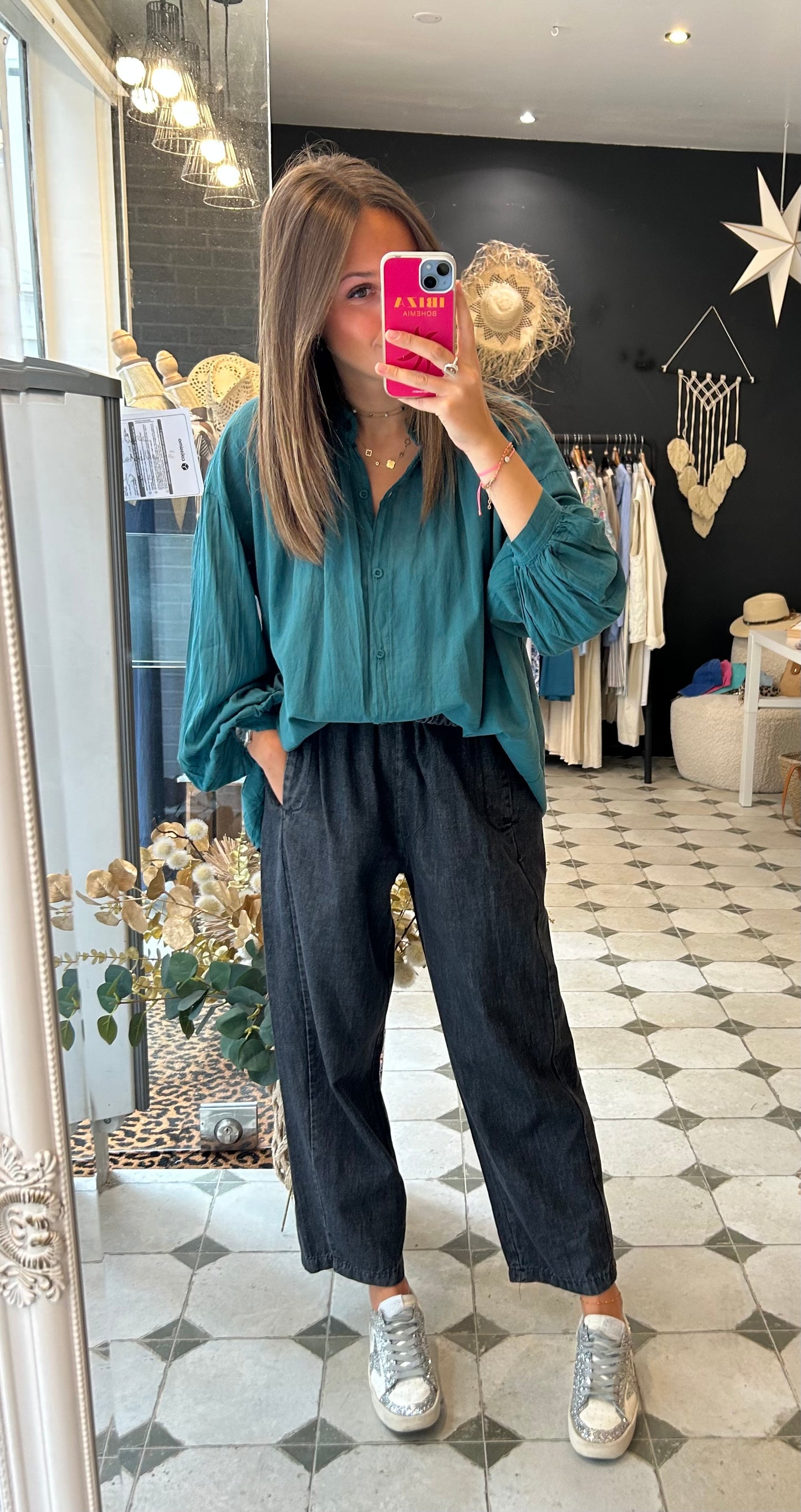 Chemise Clémentine bleu canard - Johanna Paris